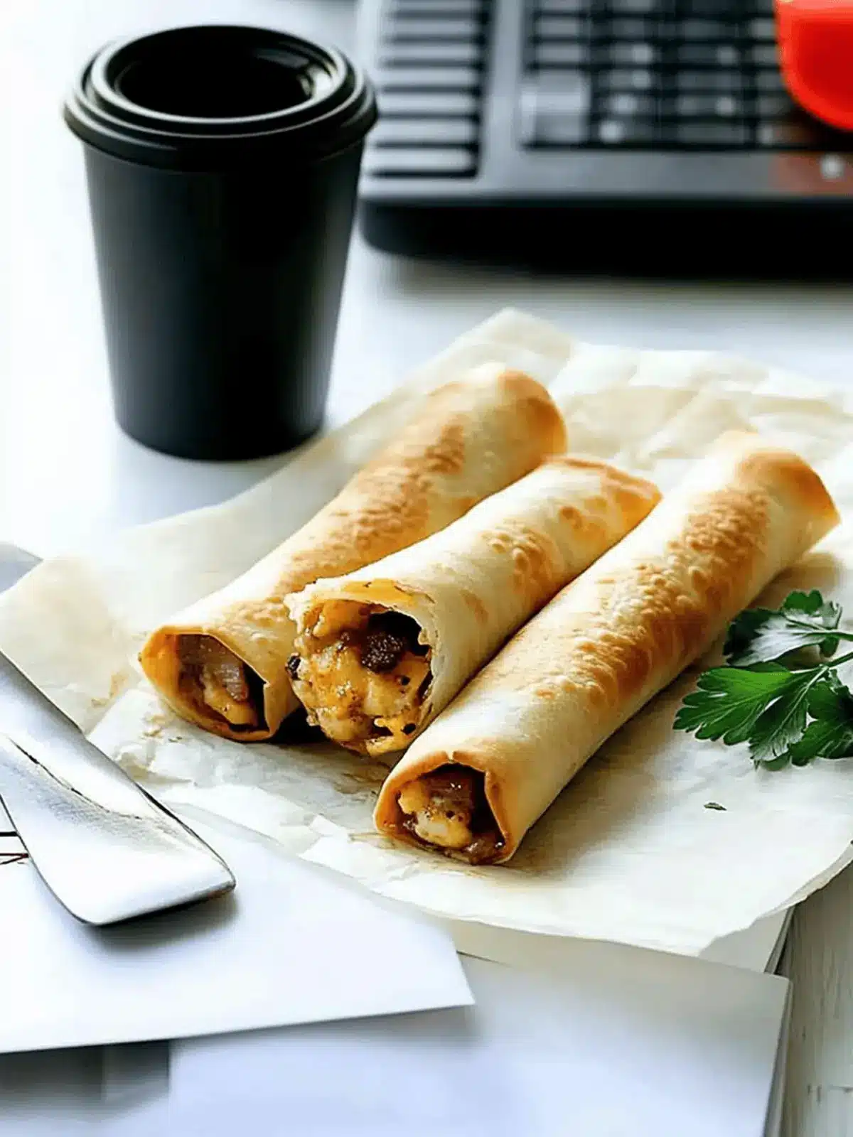 Spicy Italian Breakfast Roll Ups - Your Perfect Morning Taquitos 3 Spicy Italian Breakfast Roll Ups (Breakfast On The Go / Mini Taquitos)