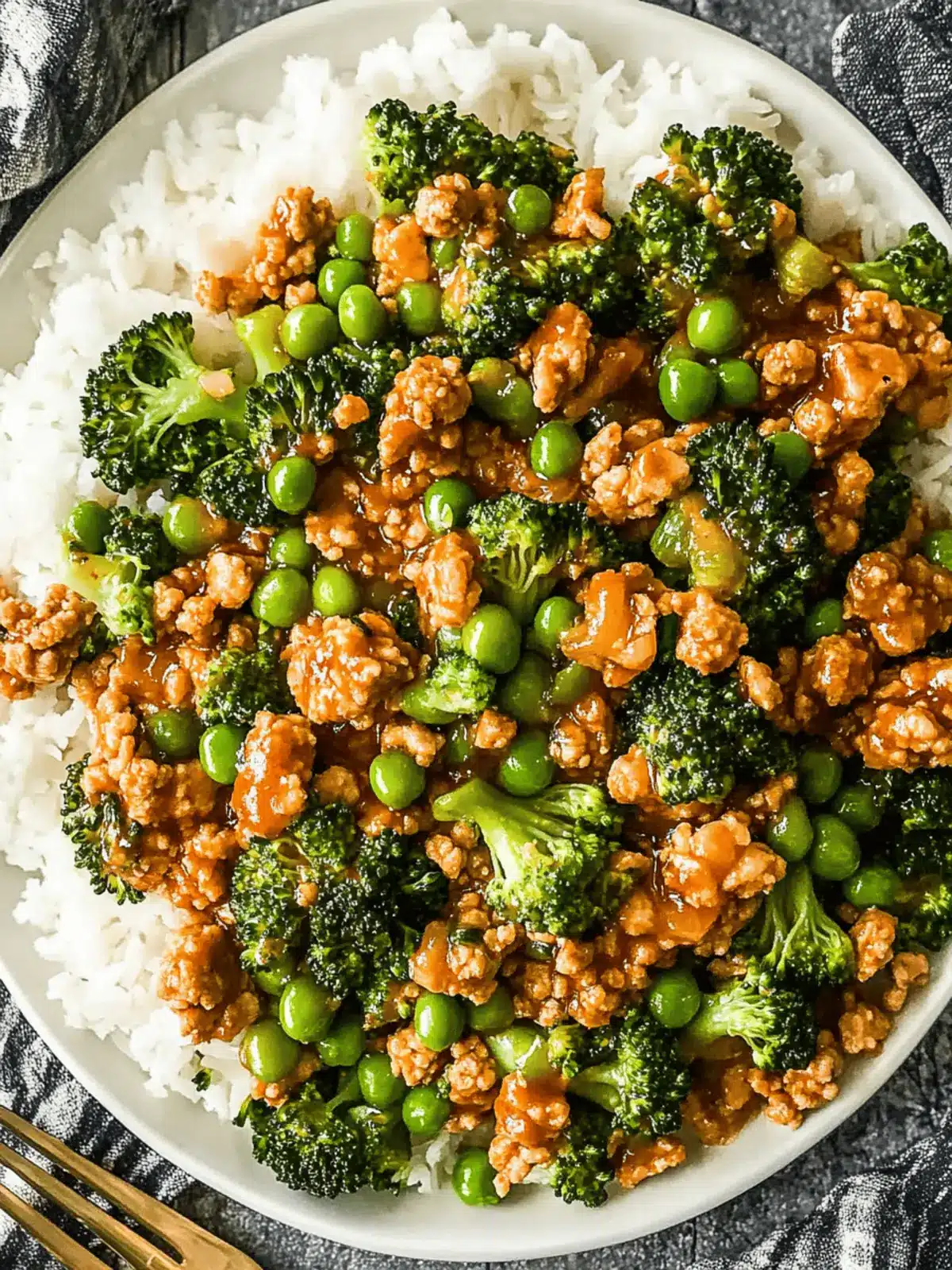 Savory Teriyaki Ground Turkey with Broccoli and Peas in 30 Minutes 4 Teriyaki Ground Turkey, Broccoli and Peas
