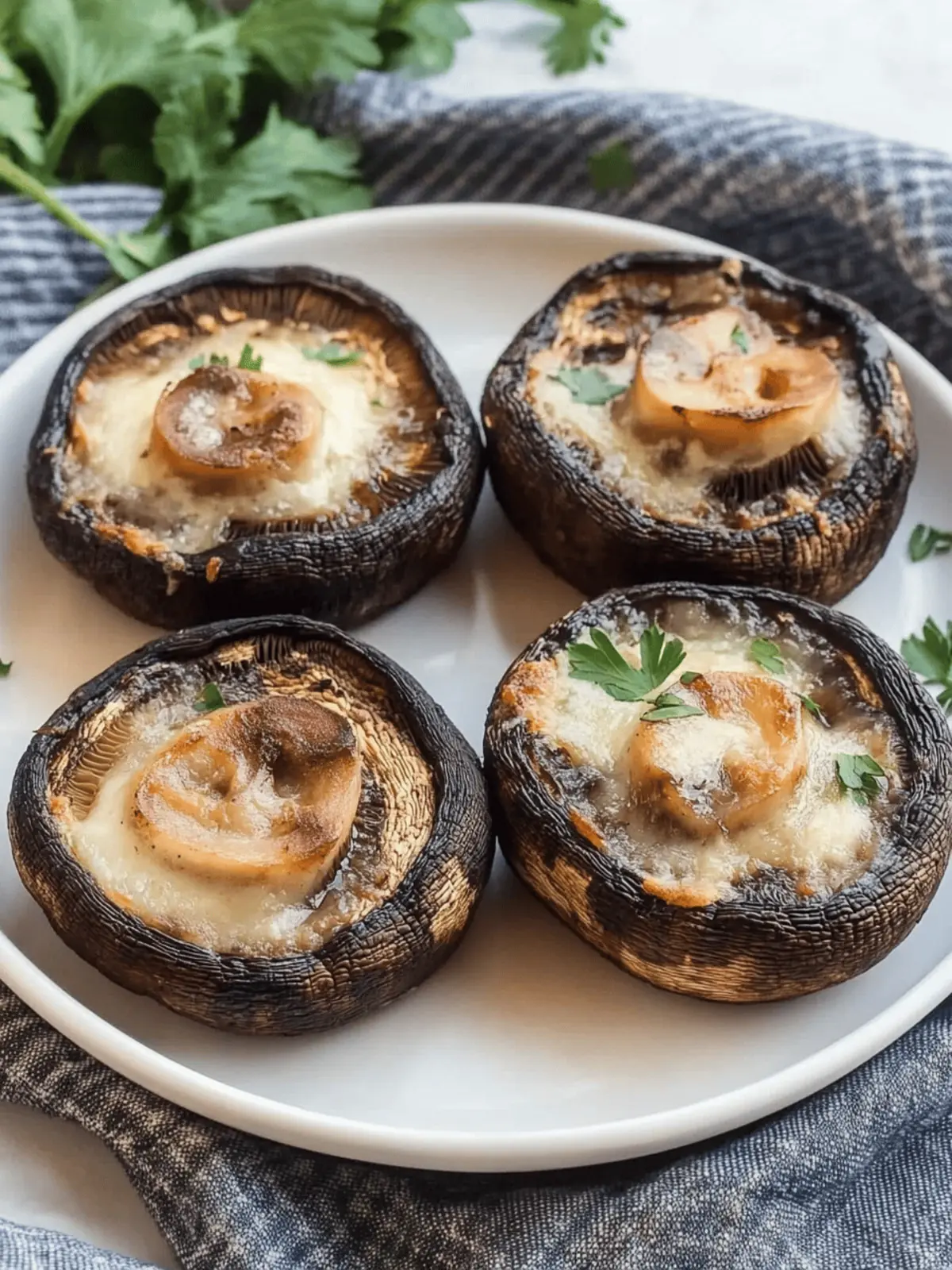Savory Baked Portobello Mushrooms with Cheesy Goodness 2 Baked portobello mushrooms