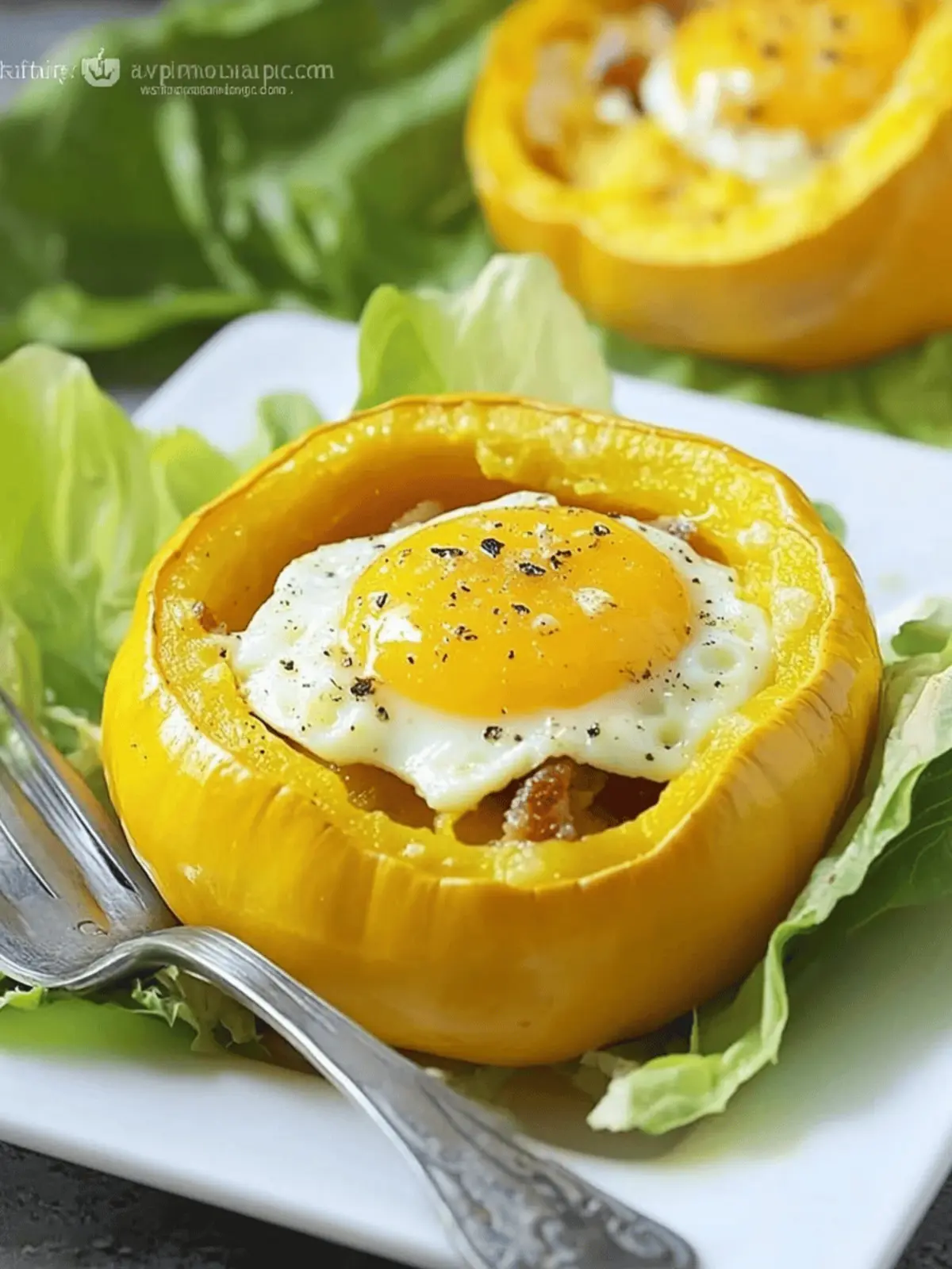 Bacon & Egg Stuffed Pattypan Squash: A Keto Delight 2 Bacon & Egg Stuffed Pattypan Squash: A Keto Delight