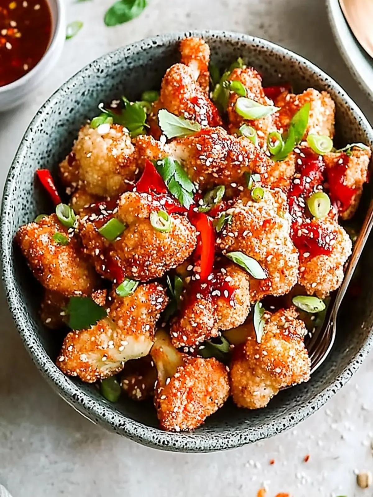 Crispy Bang Bang Cauliflower with Spicy-Sweet Sauce Delight 2 Bang bang cauliflower