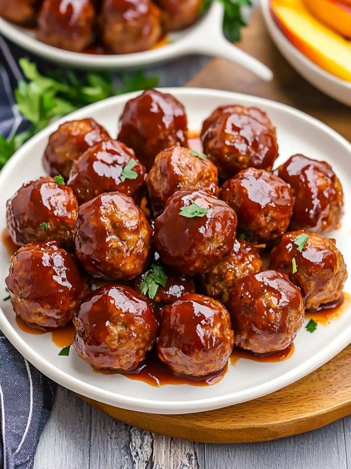 Sweet and Smoky Peach BBQ Meatballs in Just 3 Ingredients 2 Peach BBQ Meatballs (3 Ingredient Appetizer!)