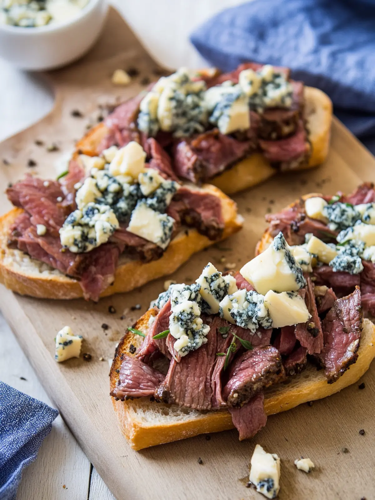 Roast Beef and Blue Cheese Tartines: A Cozy Gourmet Treat 4 Roast Beef and Blue Cheese Tartines