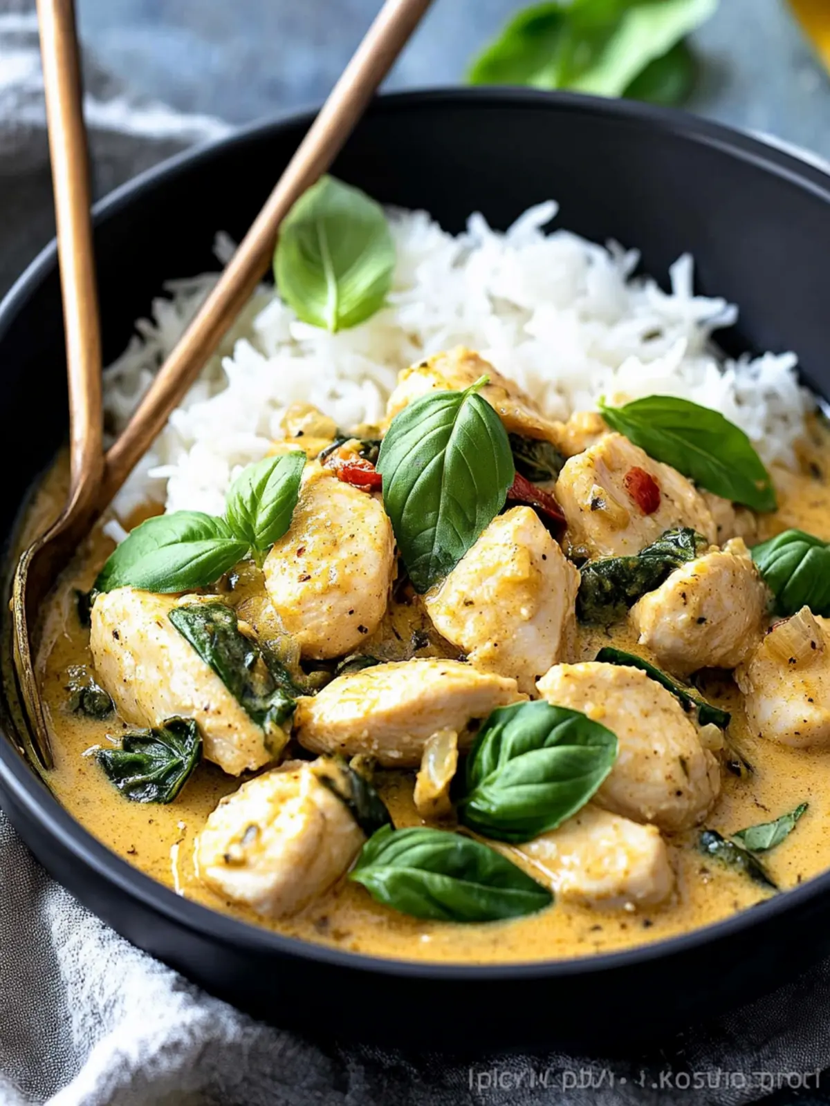 Basil Chicken with Coconut Curry Sauce for Quick Family Comfort 4 Basil Chicken with Coconut Curry Sauce