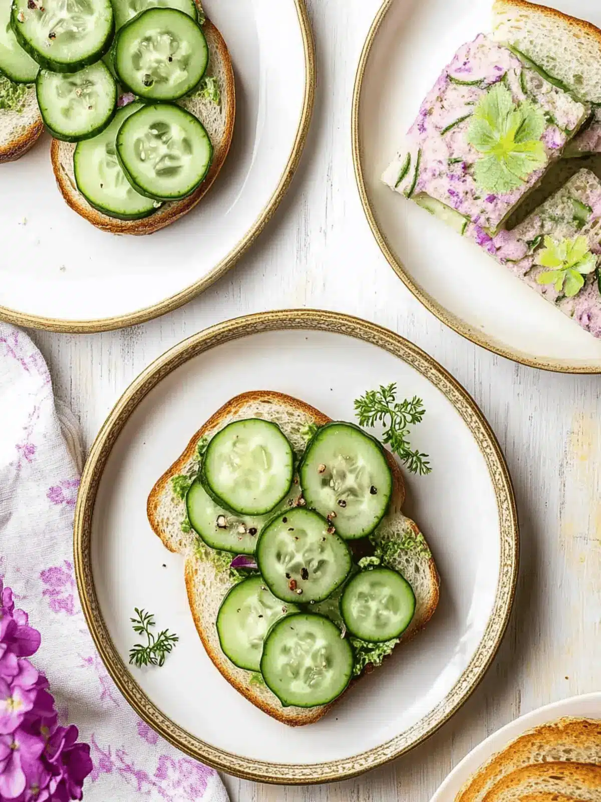 Cucumber Sandwiches with Creamy Dill for Refreshing Snacking 3 Cucumber Sandwiches with Creamy Dill for Refreshing Snacking