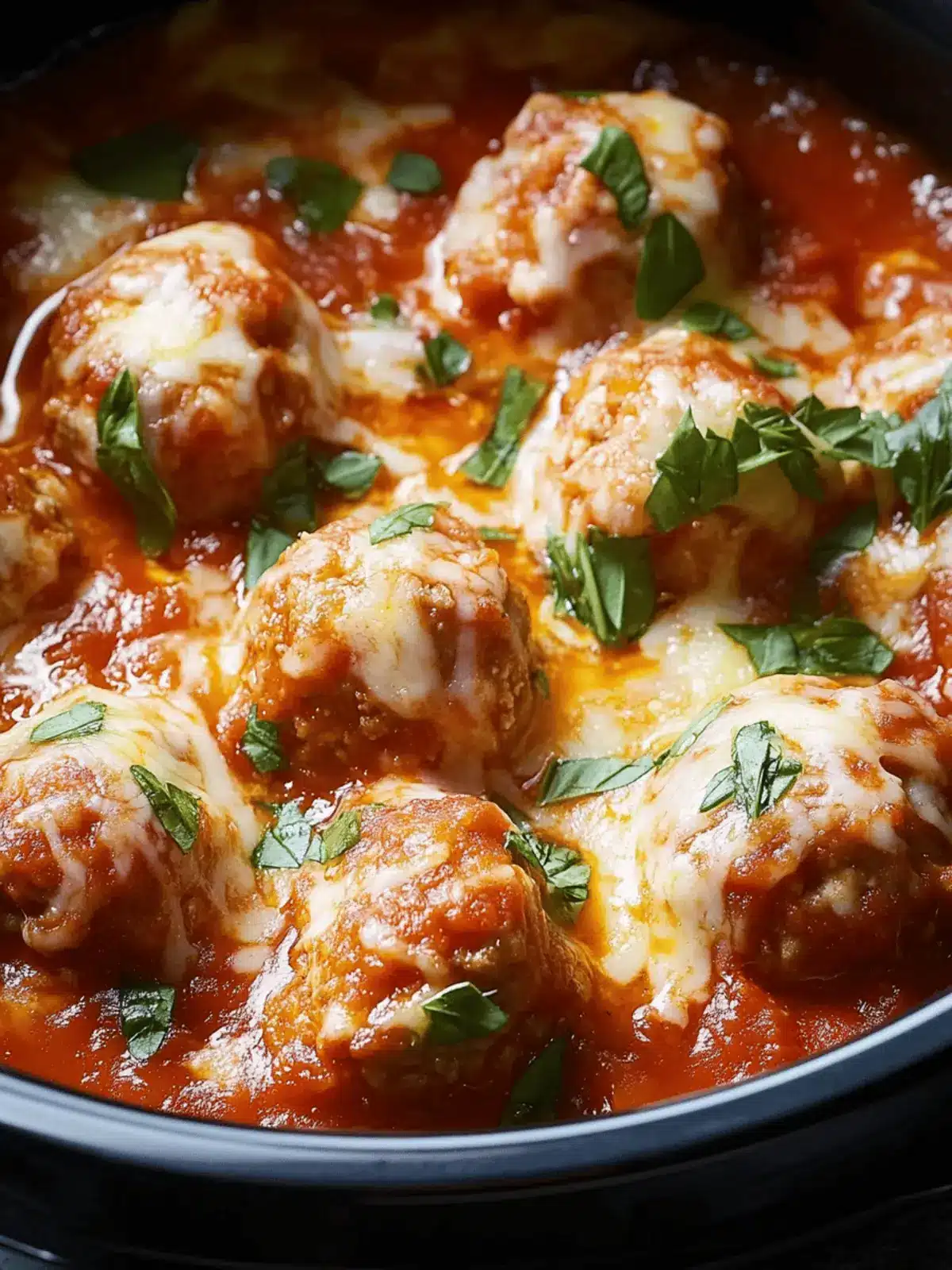 Slow Cooker Chicken Parm Meatballs for Effortless Comfort! 2 Recipe: Slow Cooker Chicken Parm Meatballs