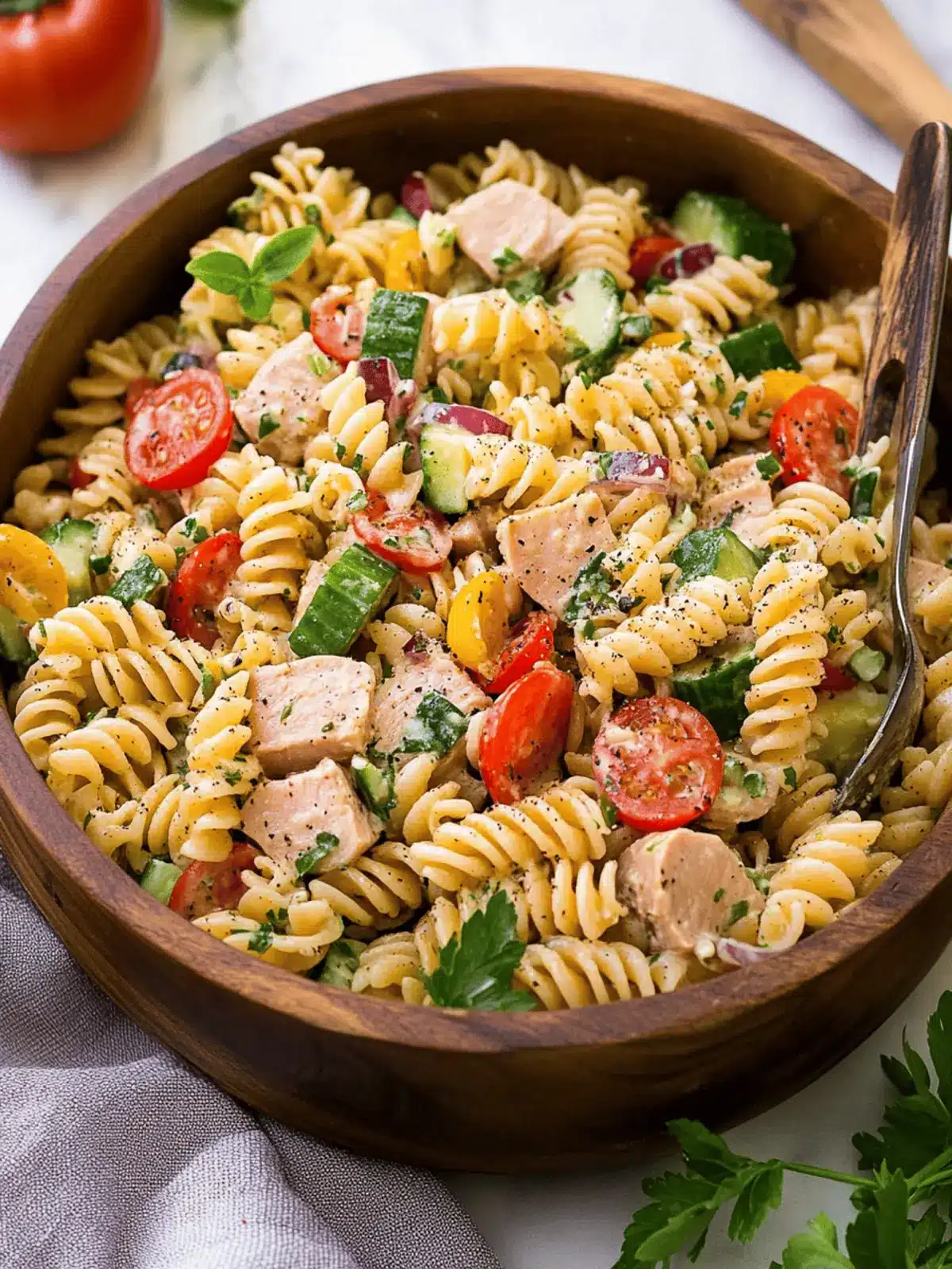 Mediterranean Tuna Pasta Salad for a Fresh Flavor Boost 3 Tuna Pasta Salad