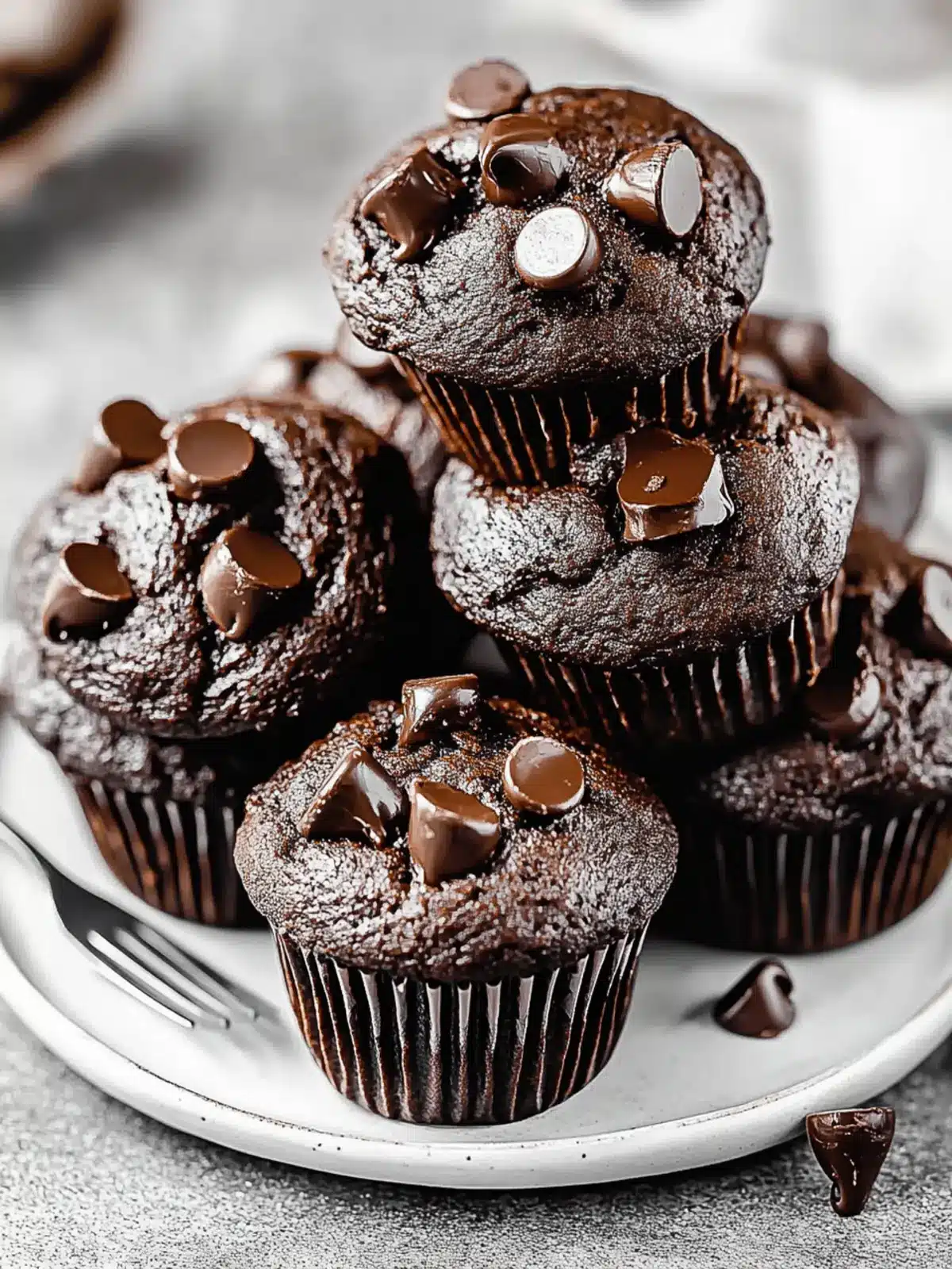 Triple Chocolate Chip Muffins - Pure Indulgence for Breakfast 4 Triple Chocolate Chip Muffins