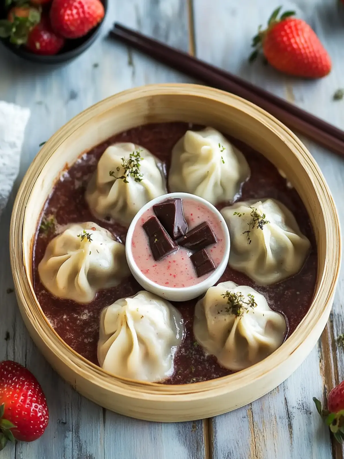 Irresistible Chocolate Dumplings with Strawberry Bliss Sauce Delight 4 Irresistible Chocolate Dumplings with Strawberry Bliss Sauce