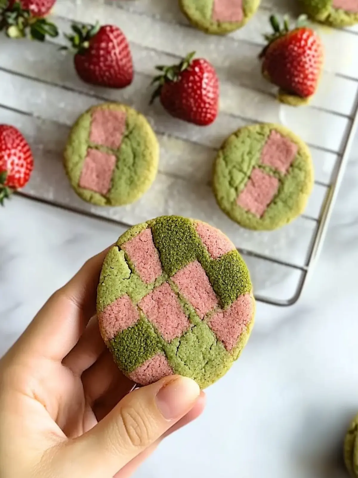 Strawberry Matcha Checkerboard Cookies That Delight and Dazzle 3 Strawberry Matcha Checkerboard Cookies
