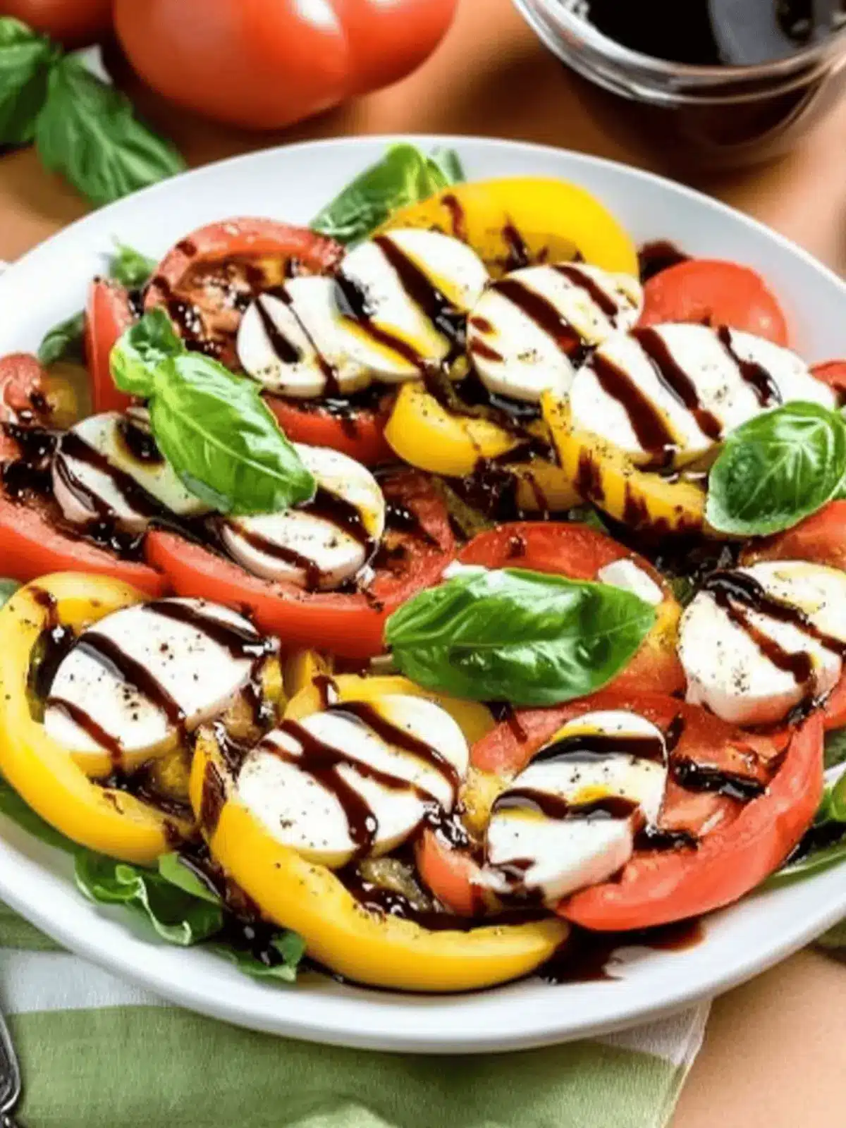 Heirloom Caprese Salad with Balsamic Reduction for Fresh Flavor 4 Heirloom Caprese Salad with Balsamic Reduction