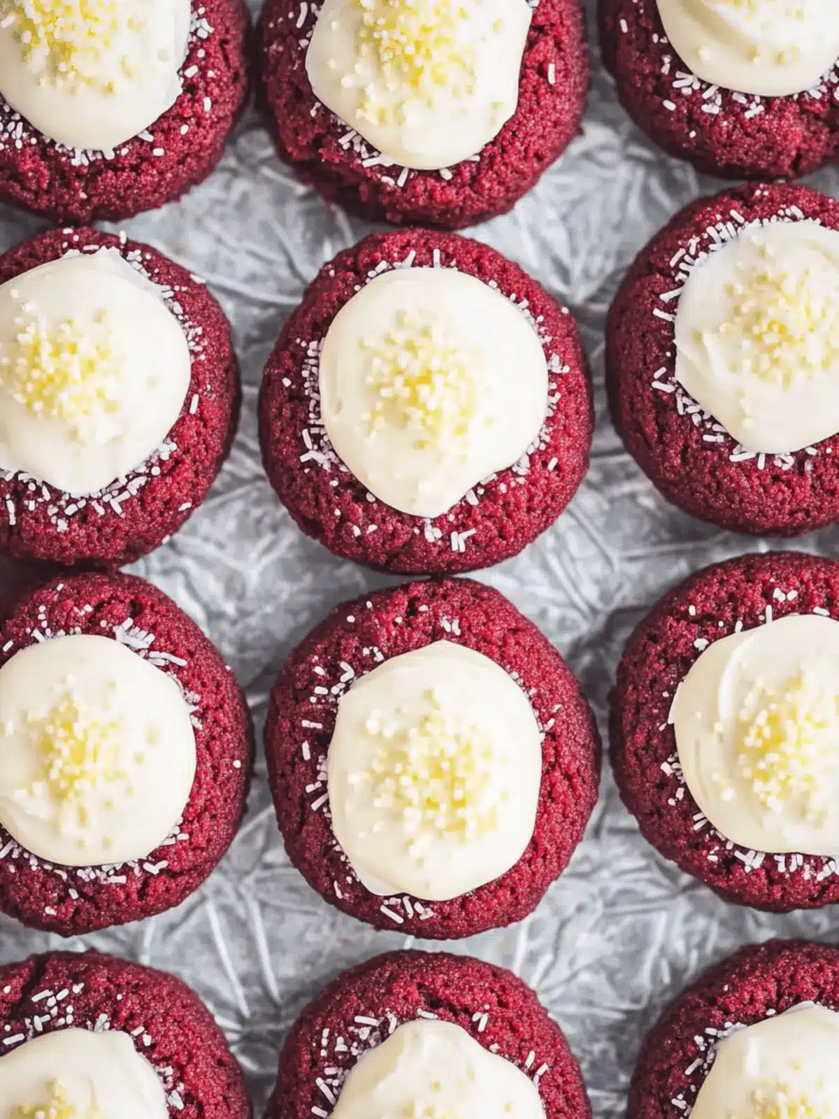 Decadent Red Velvet Thumbprint Cookies with Cream Cheese Frosting 3 Red Velvet Thumbprint Cookies with Cream Cheese Frosting