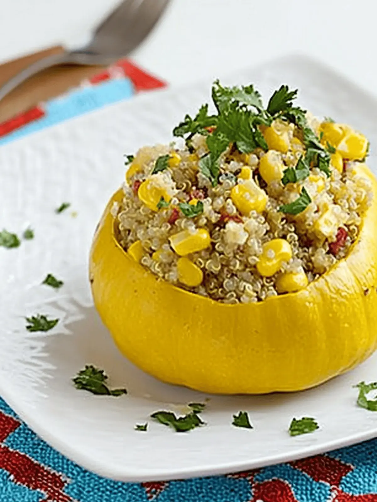Stuffed Pattypan Squash with Quinoa and Fresh Corn Bliss 4 Stuffed Pattypan Squash with Quinoa and Fresh Corn Bliss