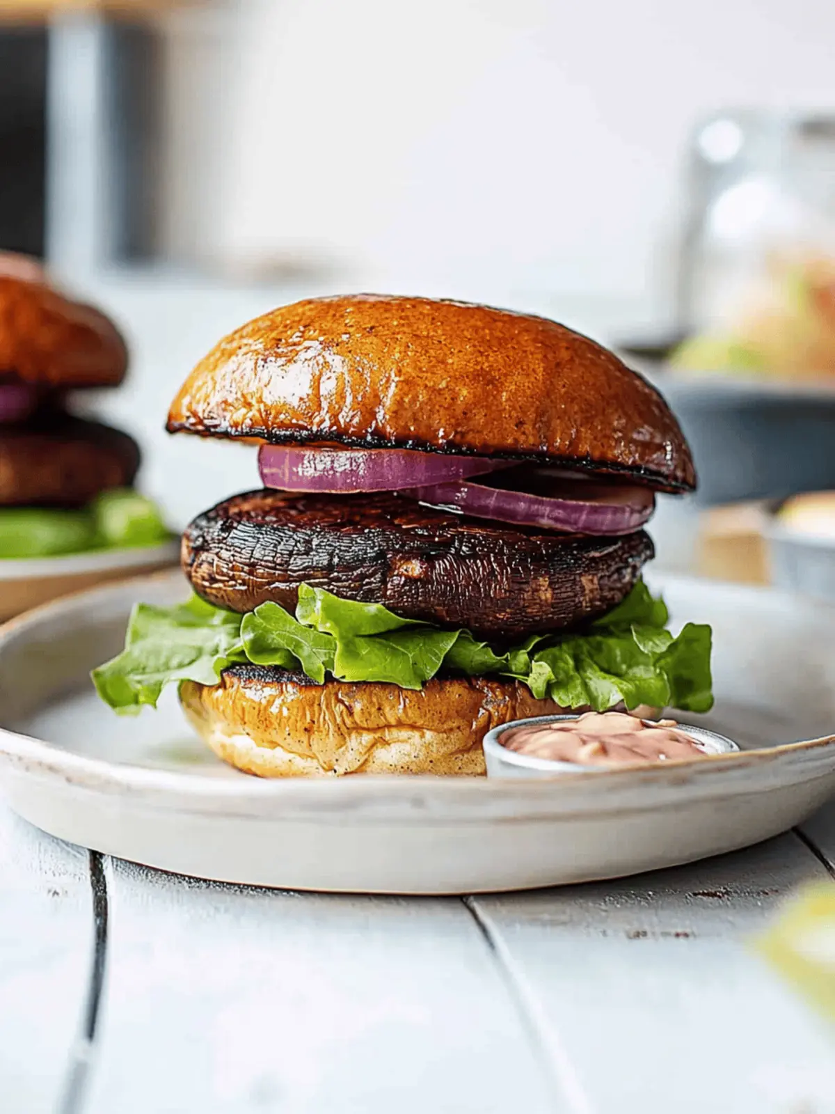 Savory Portobello Mushroom Burger Recipe for Summer BBQs 2 Portobello Mushroom Burger