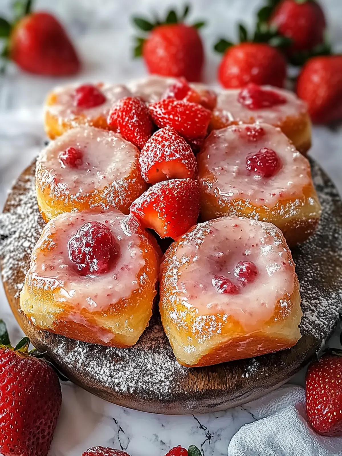 Glazed Strawberry Jam Donut Focaccia for Breakfast Bliss 3 Glazed Strawberry Jam Donut
