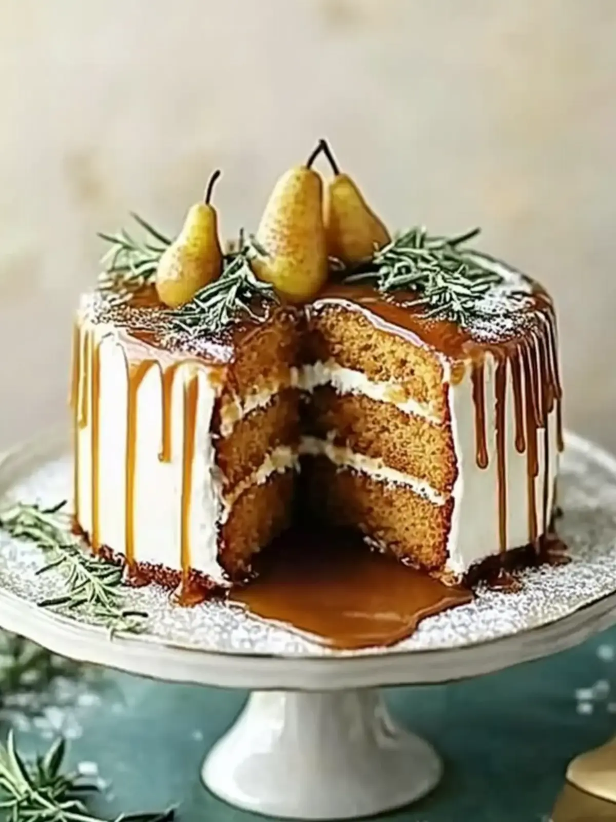 Indulge in Salted Caramel Pear Cake for Cozy Afternoons 2 Salted caramel pear cake