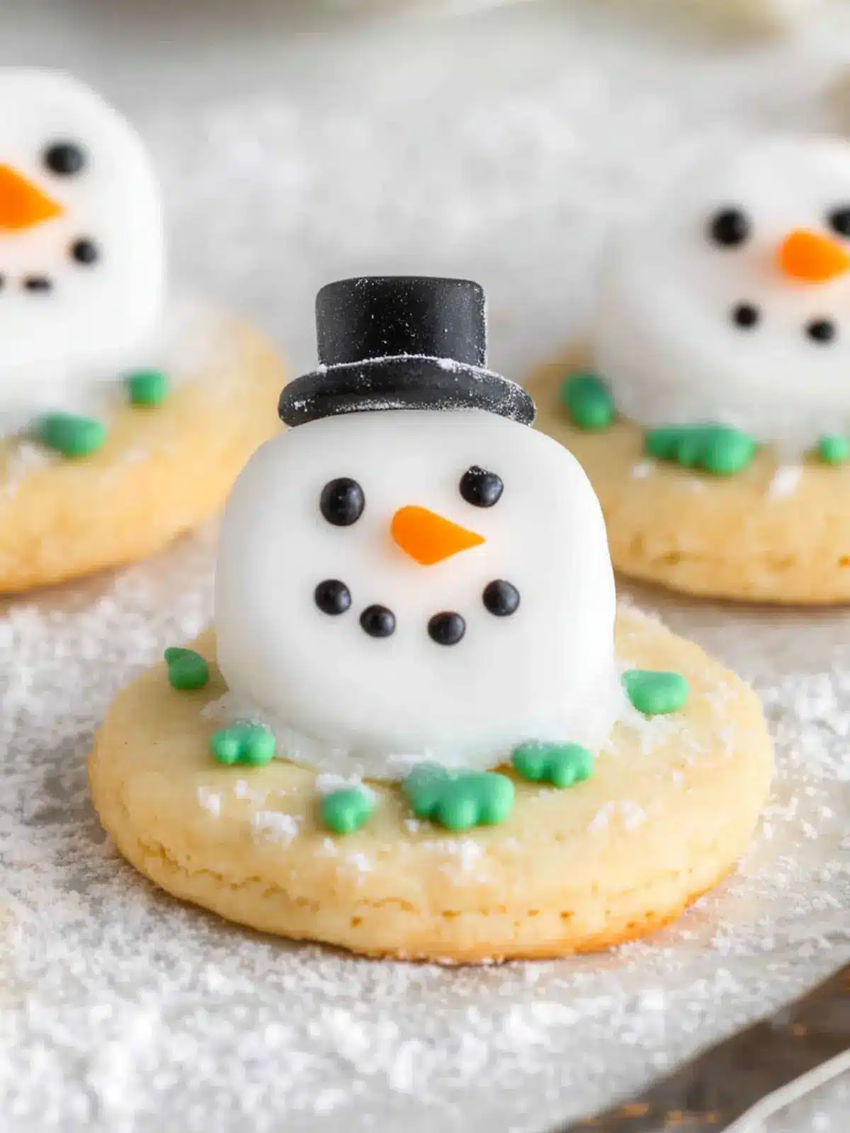 Melted Snowman Shortbread Biscuits: Festive Fun for Kids! 2 Melted Snowman Shortbread Biscuits