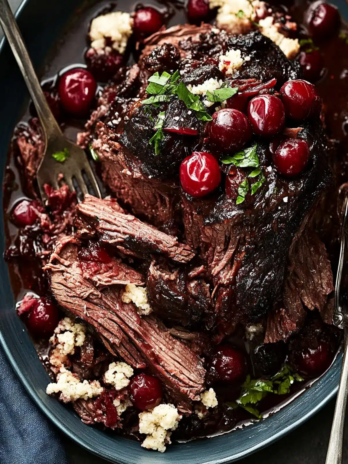 Pot Roast with Tart Cherry-Black Pepper Sauce Delight 2 Pot Roast with Tart Cherry-Black Pepper Sauce