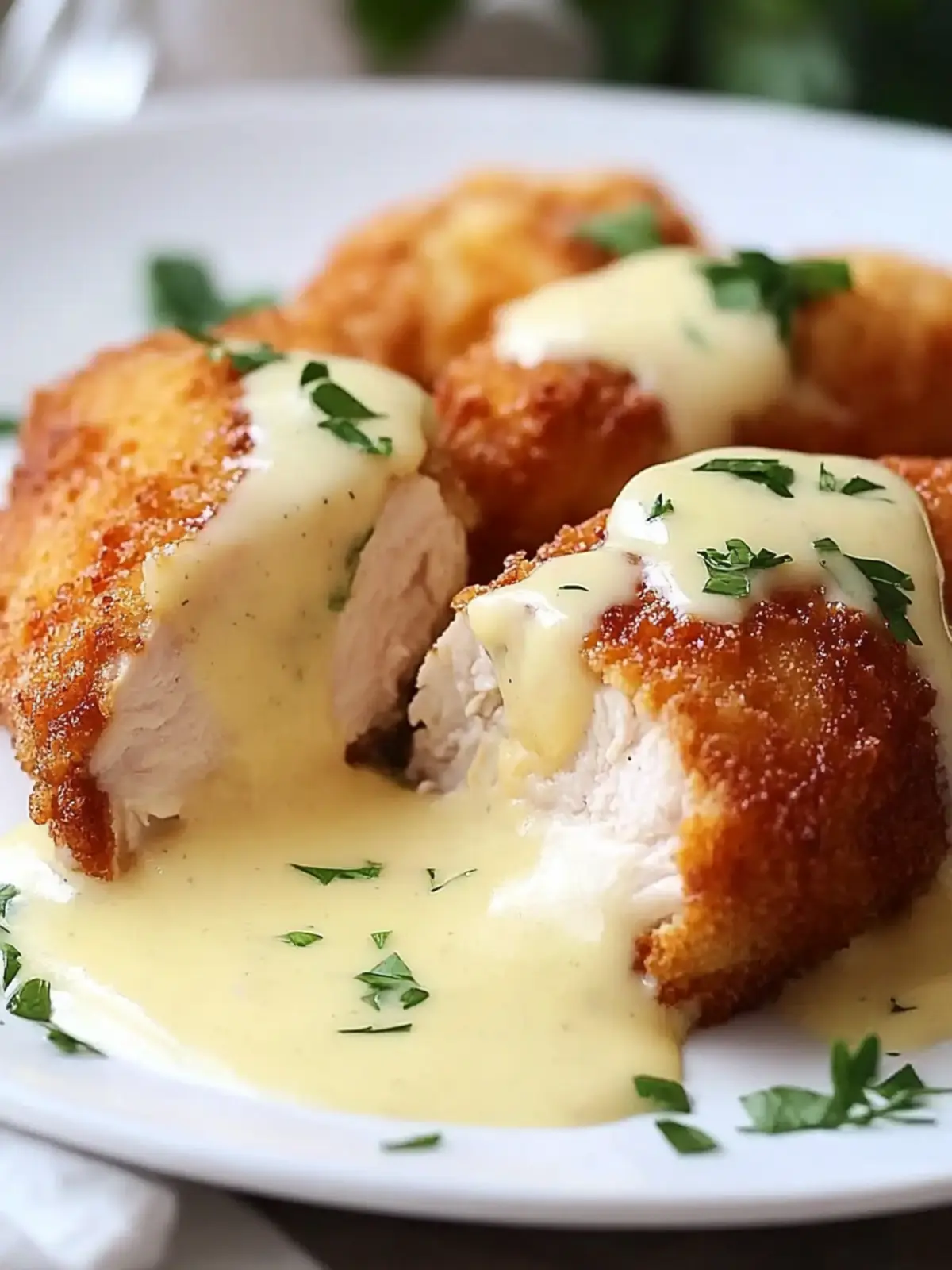 Delicious Chicken Cordon Bleu with Swiss Cheese Sauce Recipe 2 Chicken Cordon Bleu with Swiss Cheese Sauce is delicious.