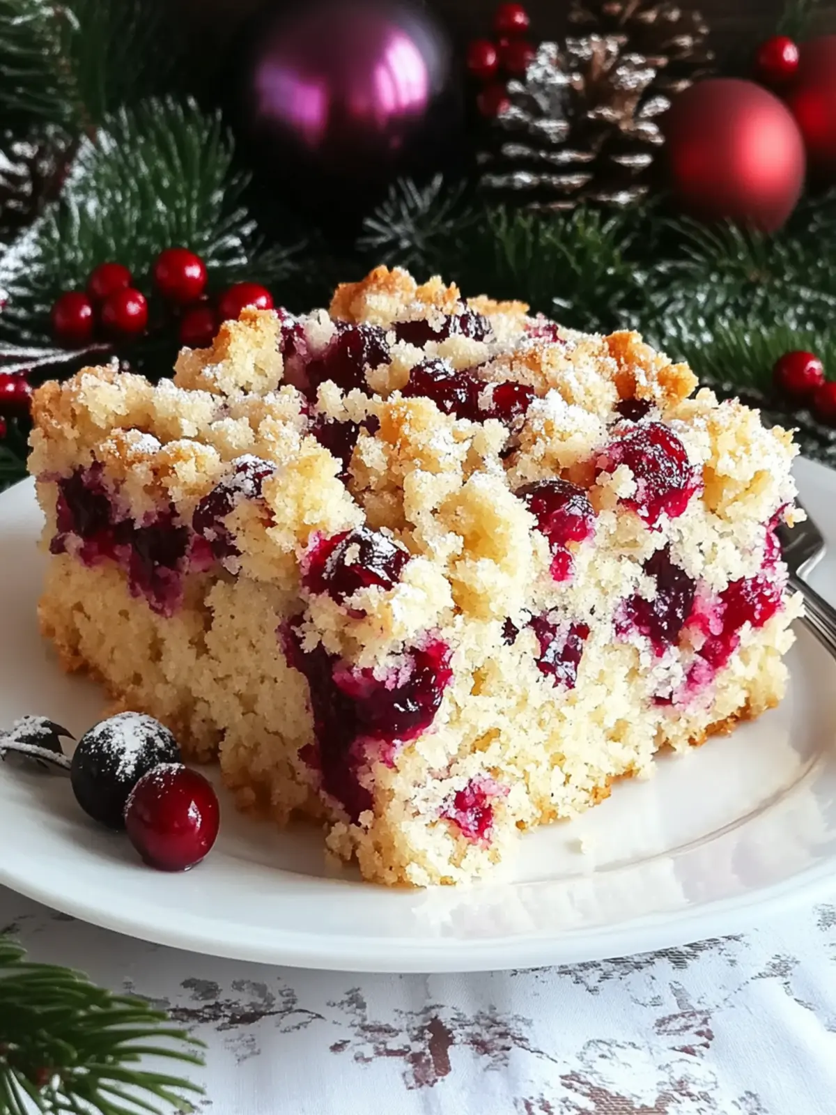 Delicious Christmas Cranberry Buckle with Cookie Crumble Bliss 2 Delicious Christmas Cranberry Buckle with Sugar Cookie Streusel