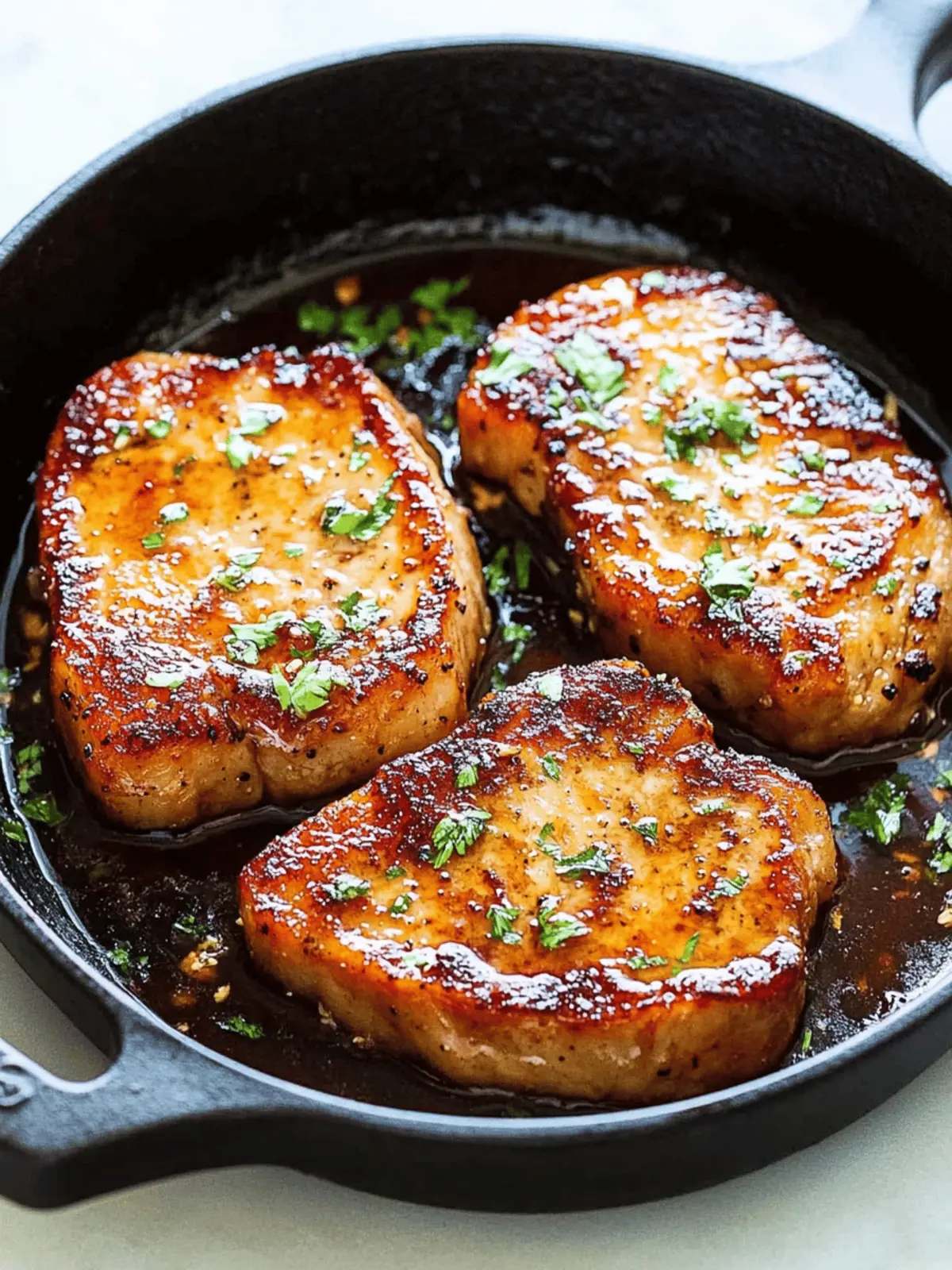 Quick & Juicy Boneless Pork Chops in Honey Garlic Sauce 4 Boneless Pork Chops