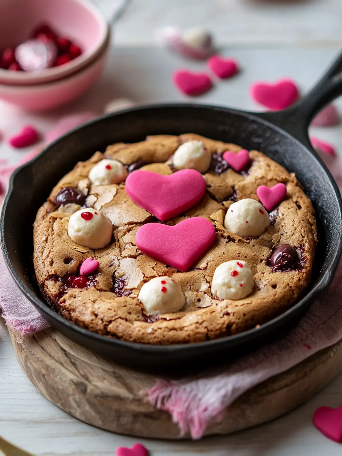 Decadent Valentine s Skillet Blondie: Easy Love in a Pan 4 Valentine s Skillet Blondie