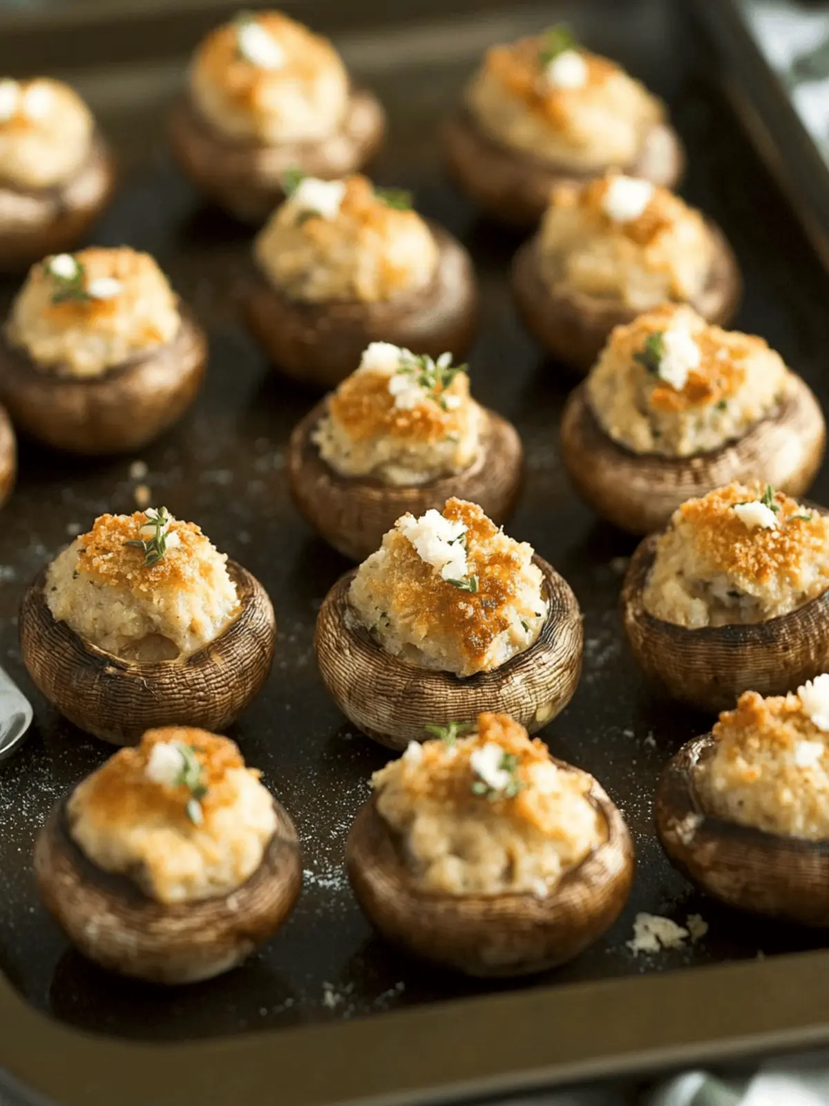 Savory Stuffed Mushrooms - Your Go-To Party Delight 3 Stuffed Mushrooms