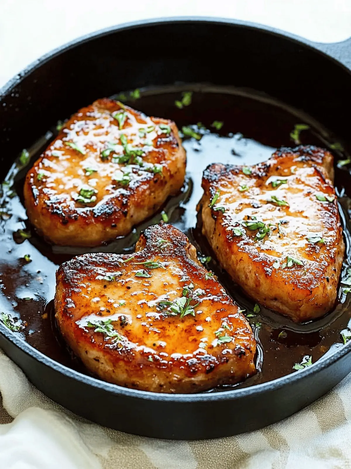Quick & Juicy Boneless Pork Chops in Honey Garlic Sauce 2 Boneless Pork Chops