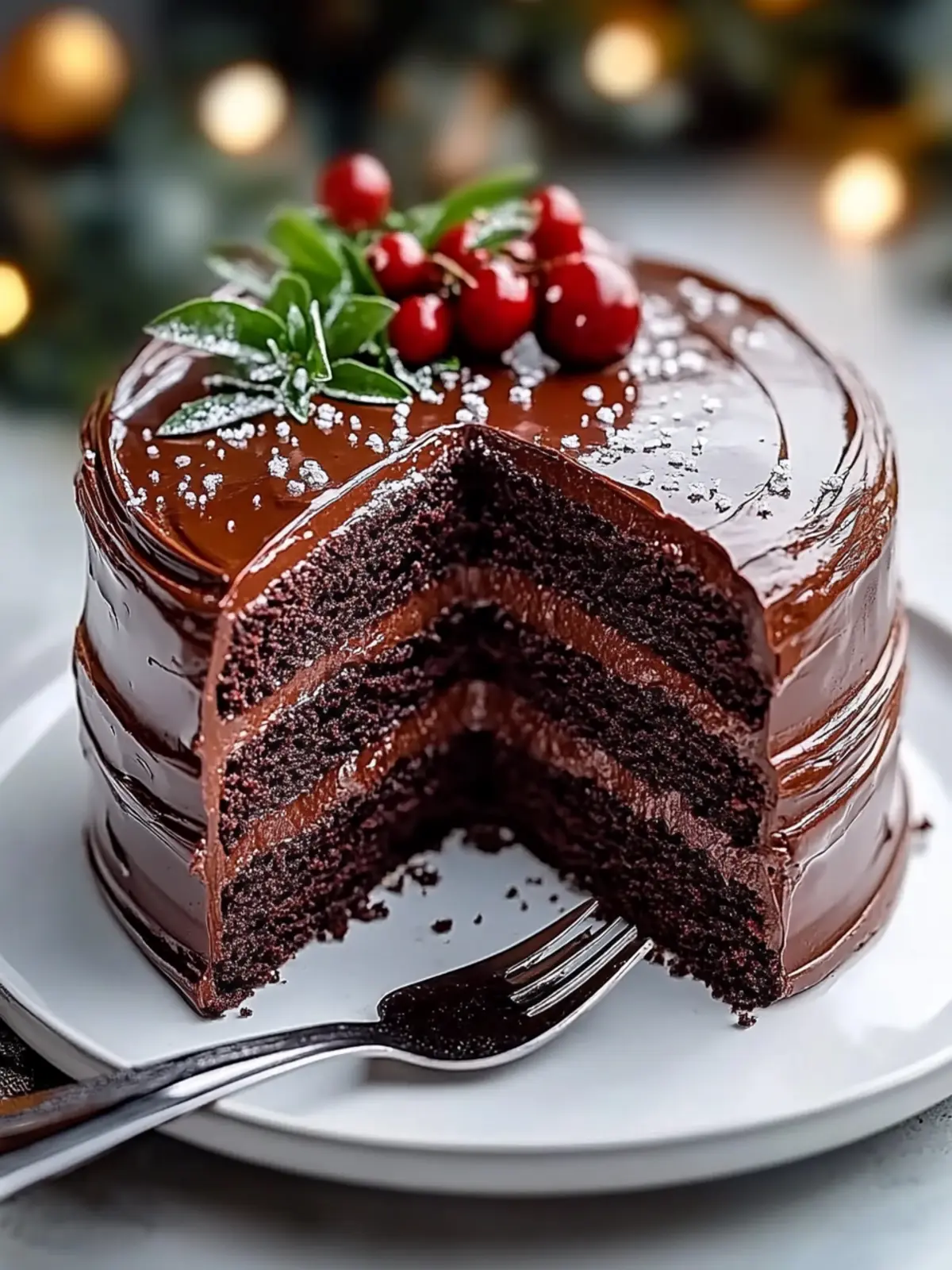 Indulge in Double Chocolate Holiday Cake with Easy Ganache 4 Double Chocolate Holiday Cake