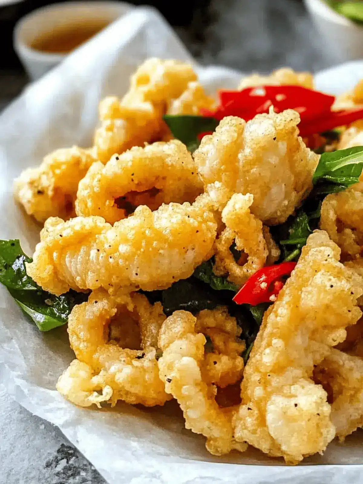 Crispy Salt and Pepper Squid with Garlic and Basil Magic 2 Salt and Pepper Squid