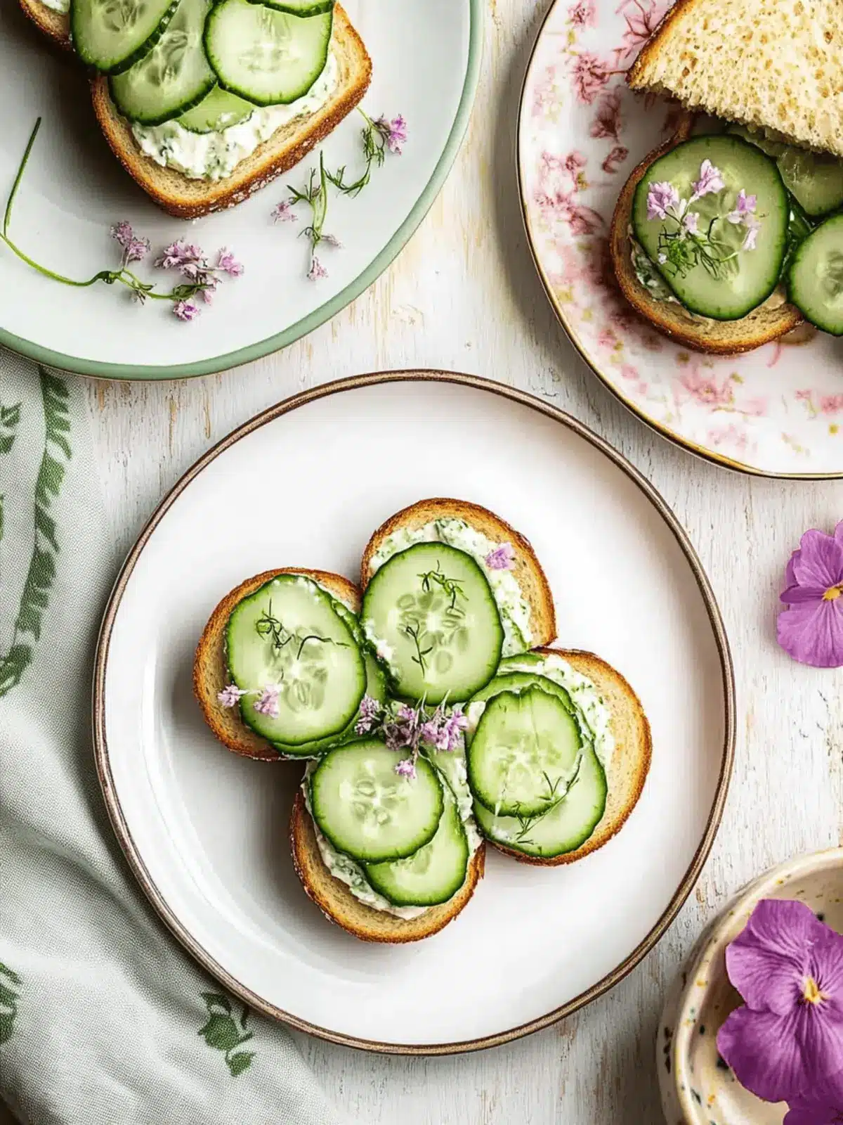 Cucumber Sandwiches with Creamy Dill for Refreshing Snacking 2 Cucumber Sandwiches with Creamy Dill for Refreshing Snacking