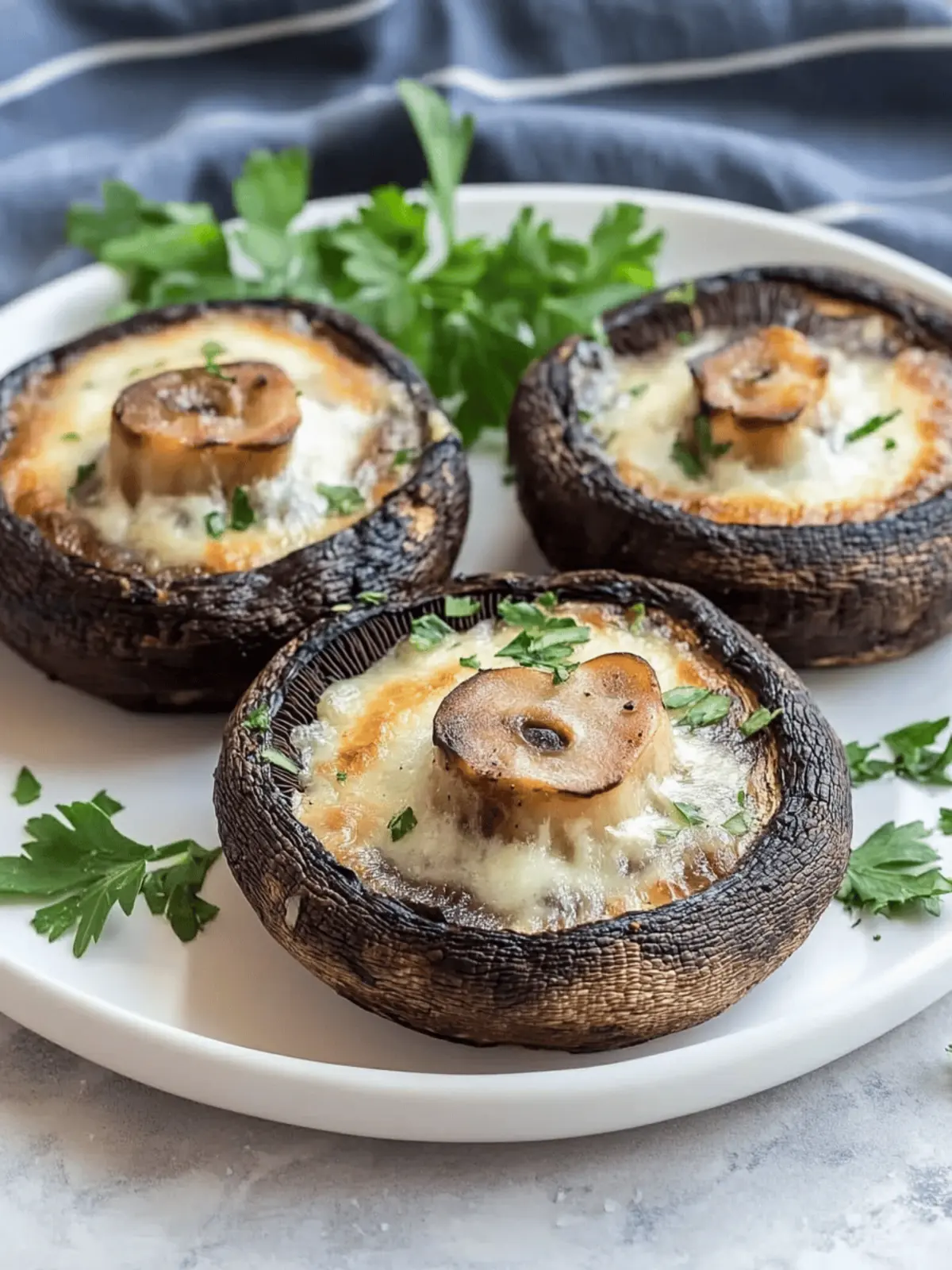 Savory Baked Portobello Mushrooms with Cheesy Goodness 3 Baked portobello mushrooms