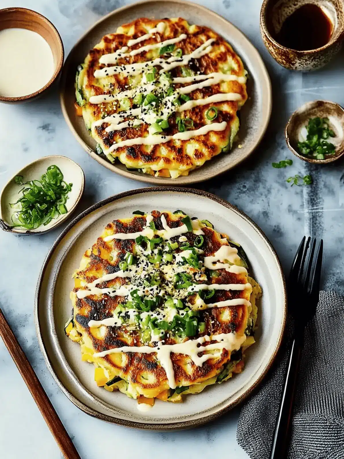 Savory Okonomiyaki Pancakes: Quick Veggie-Packed Delight at Home 3 Savory Okonomiyaki Pancakes: Quick, Veggie-Packed Delight