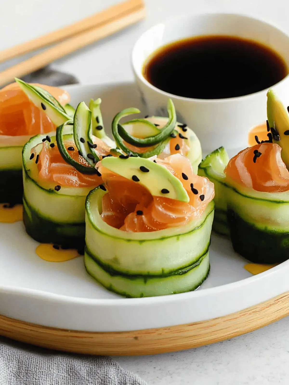 Smoked Salmon Cucumber Rolls with Avocado - Guilt-Free Delight 4 Smoked Salmon Cucumber Roll with Avocado