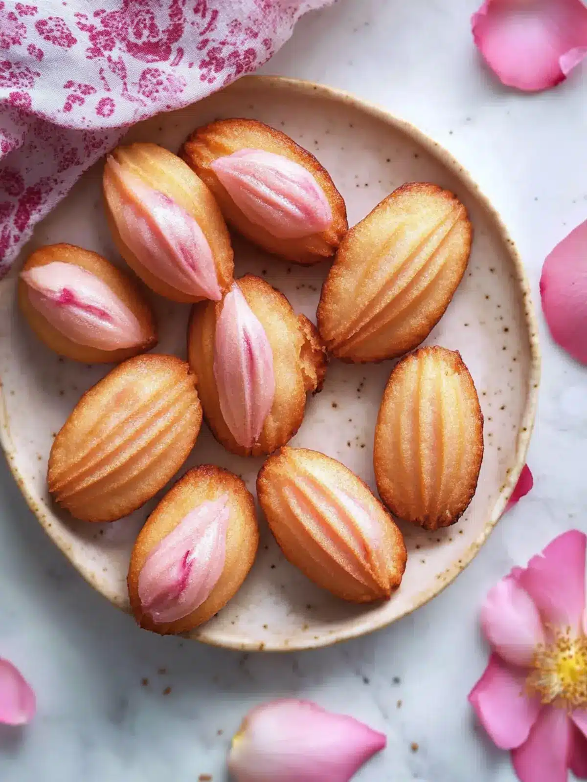 Delightful Rose Madeleines with a Floral Glaze Twist 4 Rose Madeleines