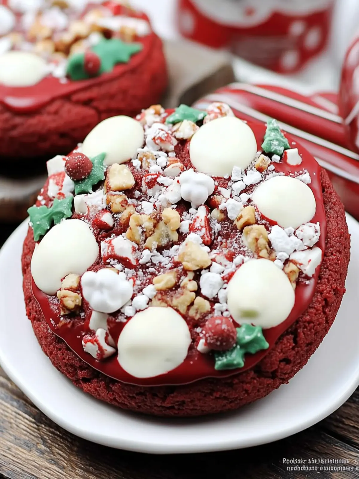 Red Velvet Santa Cookies with Irresistible Cream Cheese Icing 3 Red Velvet Santa Cookies