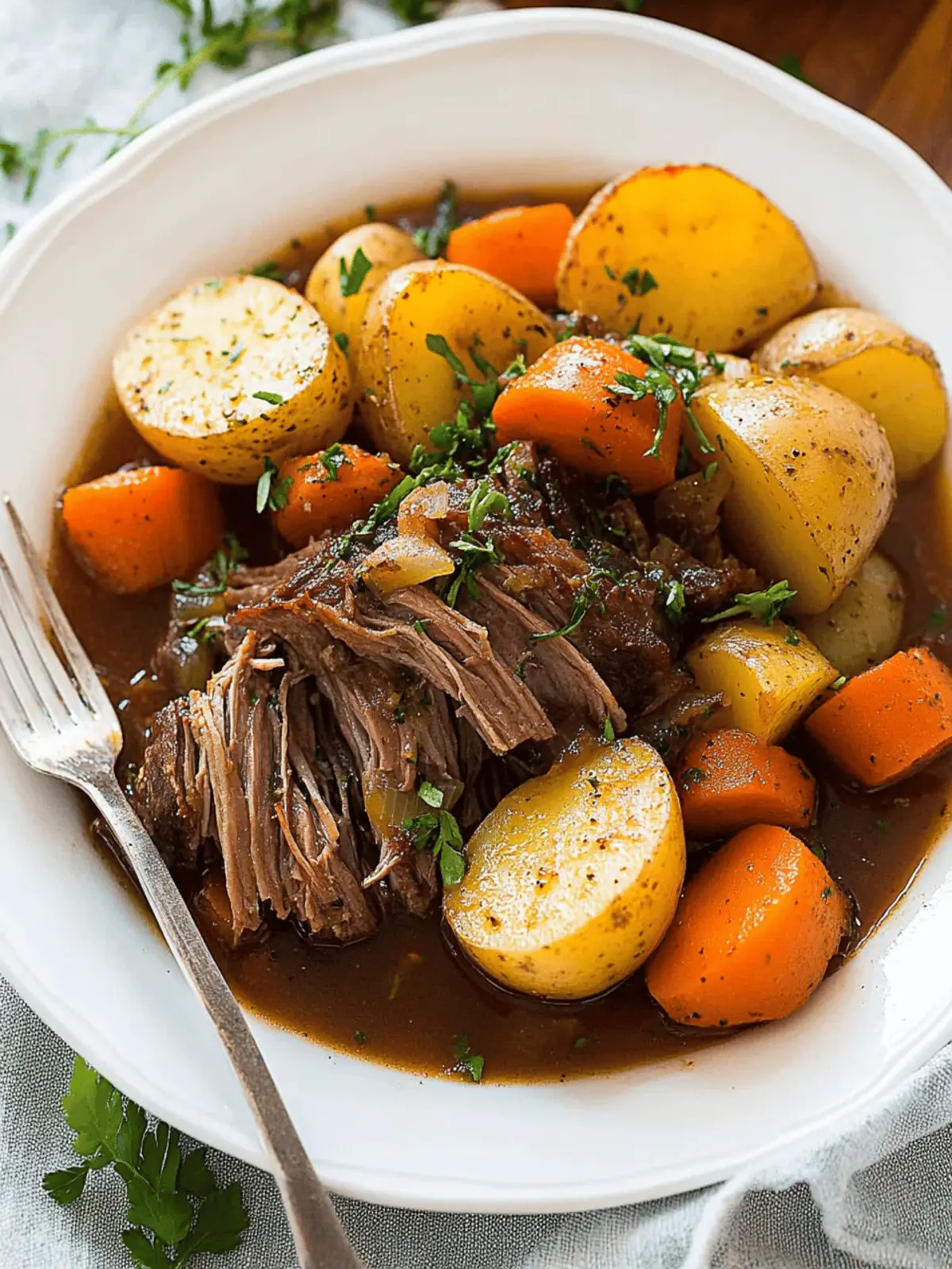 Melt-in-Your-Mouth Pot Roast with Potatoes and Carrots 2 Pot Roast with Potatoes and Carrots