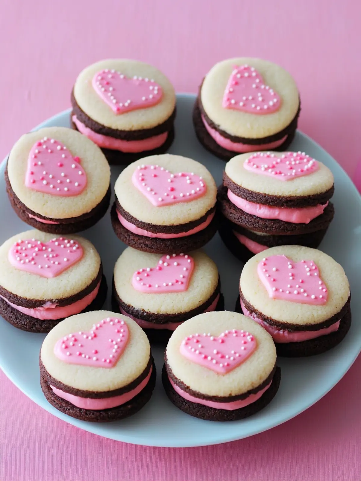 Heartfelt Valentine Sandwich Cookies: Love at First Bite 3 Valentine Sandwich Cookies