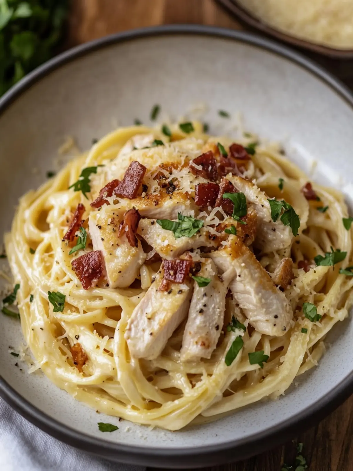 Delicious Chicken Carbonara with Turkey Bacon Twist 3 Chicken Carbonara