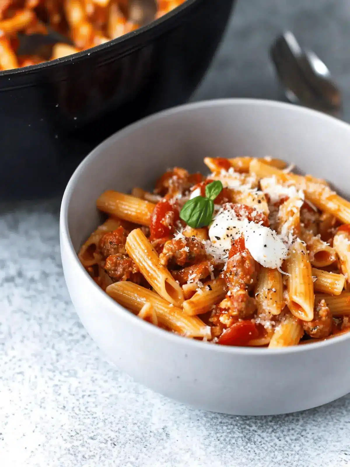 Easy Caprese Penne Pasta with Chicken Sausage in 20 Minutes 2 Caprese Penne Pasta with Chicken Sausage
