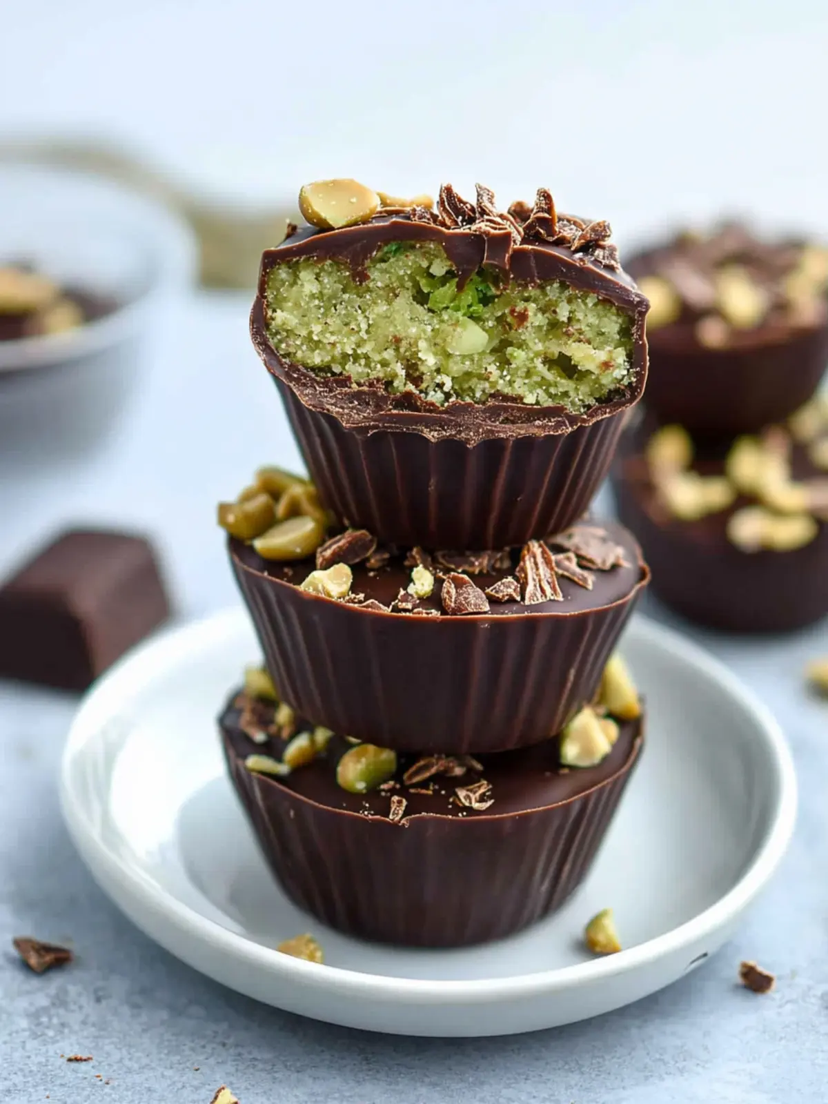 Delicious Dubai Chocolate Cups: No-Bake Pistachio Delight 2 Dubai Chocolate Cups