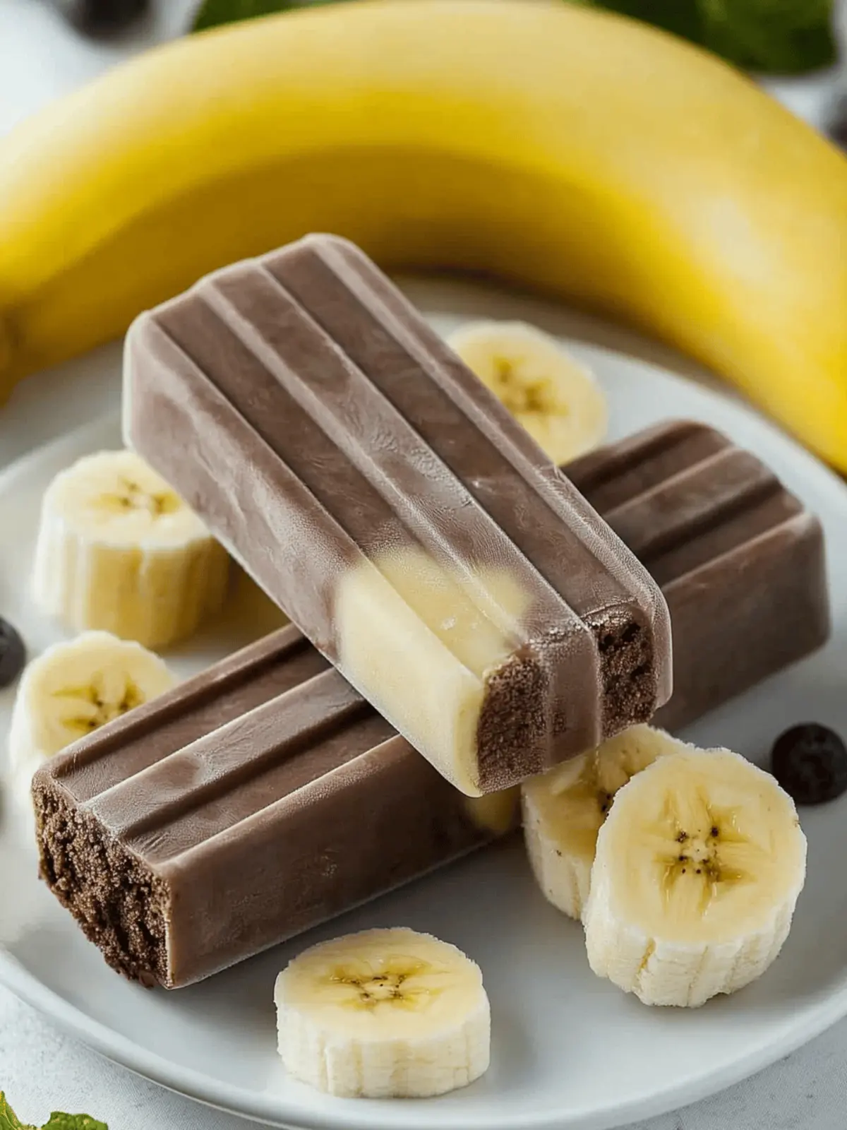 Creamy Banana Fudge Popsicles for Guilt-Free Indulgence 4 Banana Fudge Popsicles