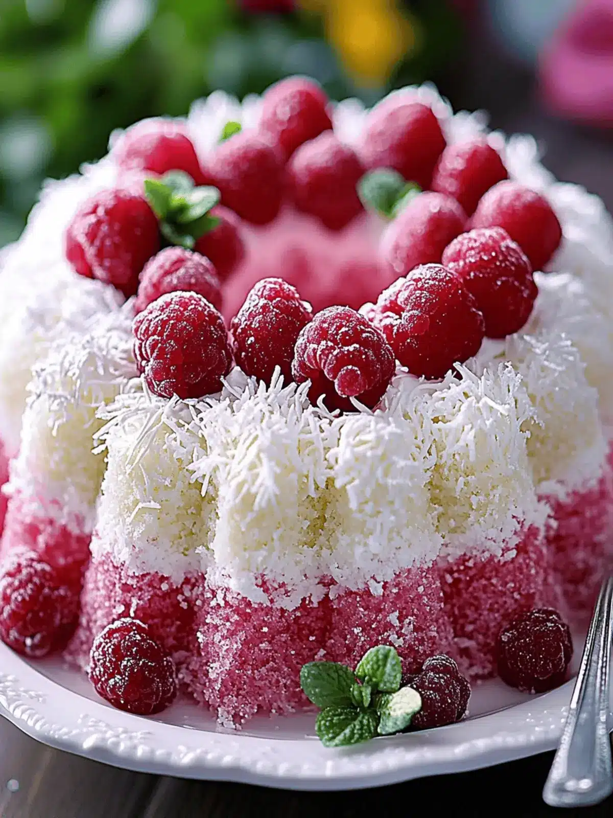Delightful Raspberry Coconut Snowball Cake for Spring Bliss 4 Snowball Cake