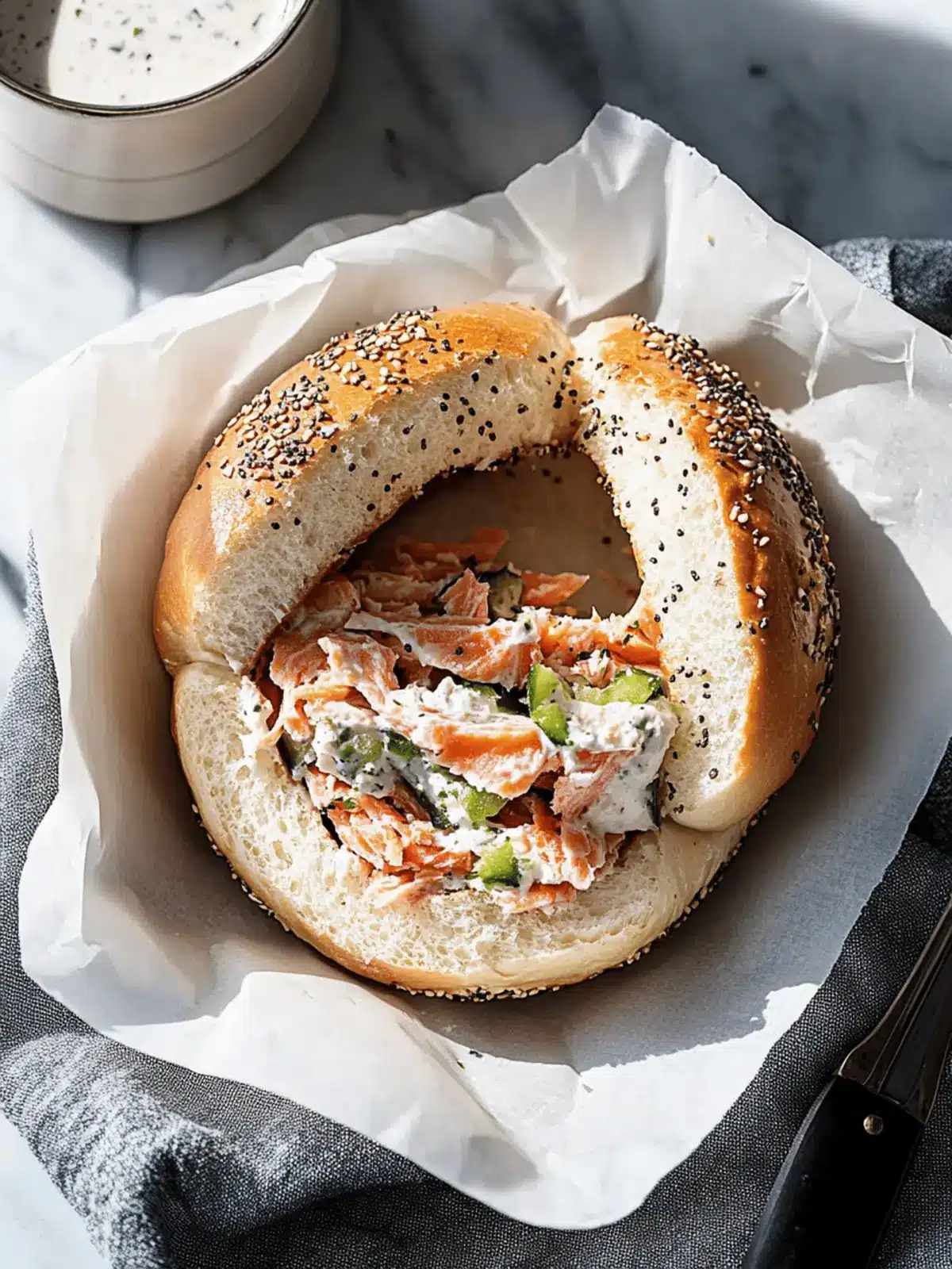 Savor the Quick Chopped Salmon Bagel for a Gourmet Twist 2 Chopped Salmon Bagel