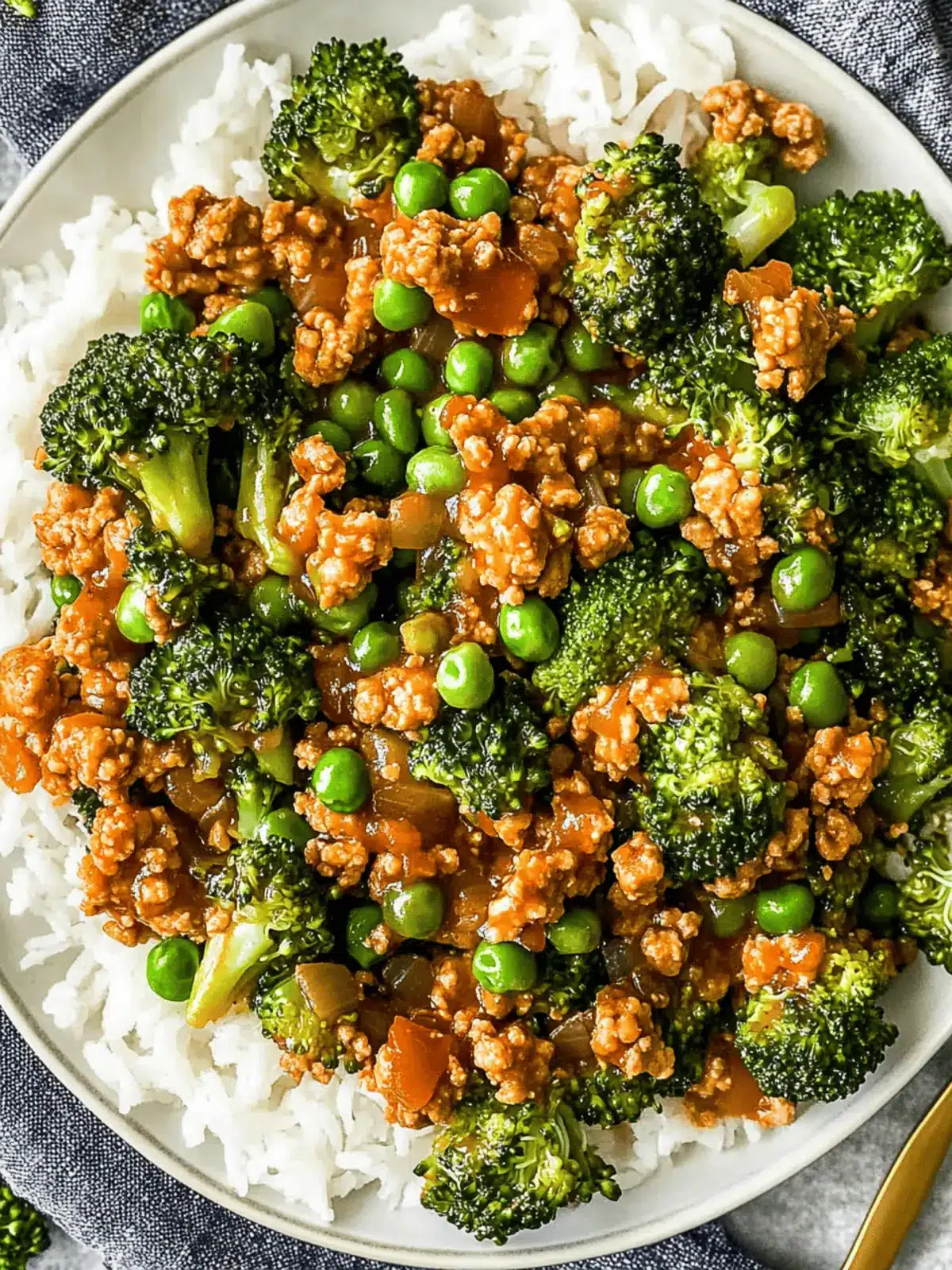 Savory Teriyaki Ground Turkey with Broccoli and Peas in 30 Minutes 2 Teriyaki Ground Turkey, Broccoli and Peas