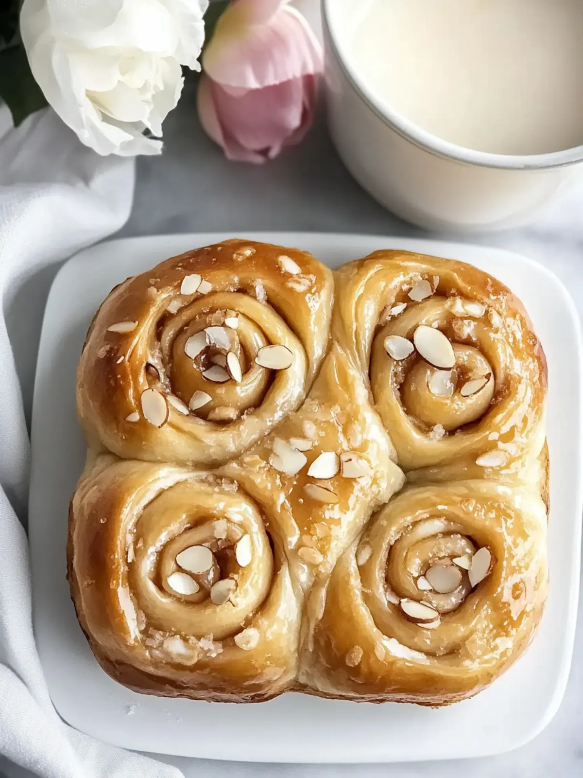 Warm and Fluffy Almond Sweet Rolls with Creamy Frosting 4 Almond Sweet Rolls