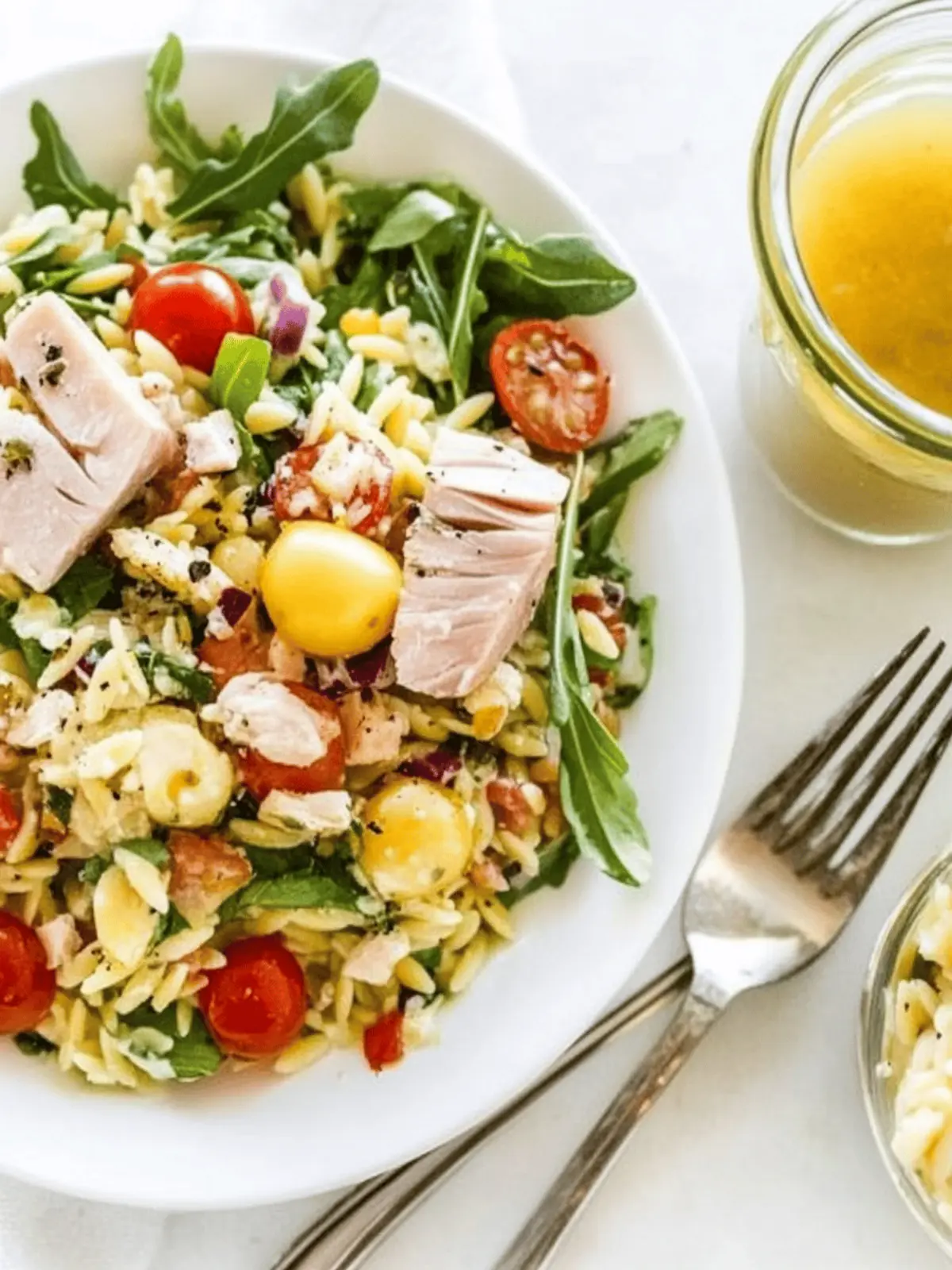 Mediterranean Orzo Salad with Tuna: Quick, Healthy Delight 4 Mediterranean Orzo Salad with Tuna