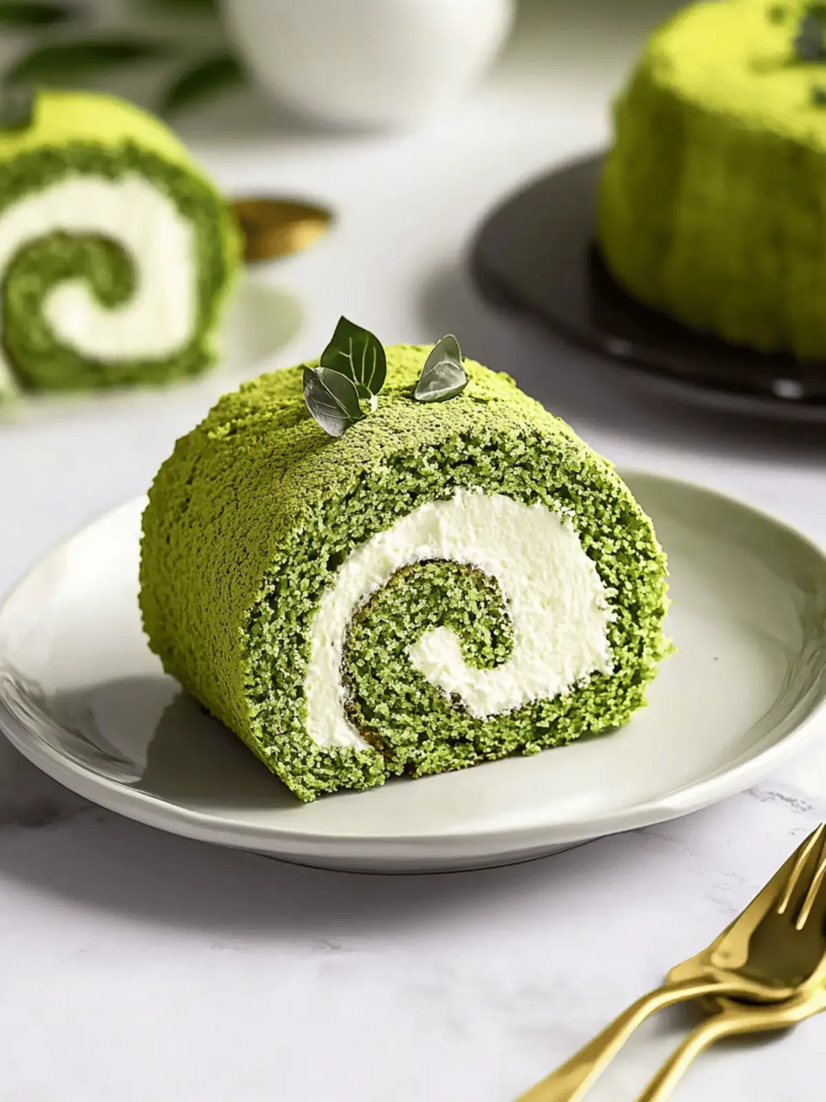 Irresistible Matcha Roll Cake with Creamy Whipped Filling 3 Matcha Roll Cake