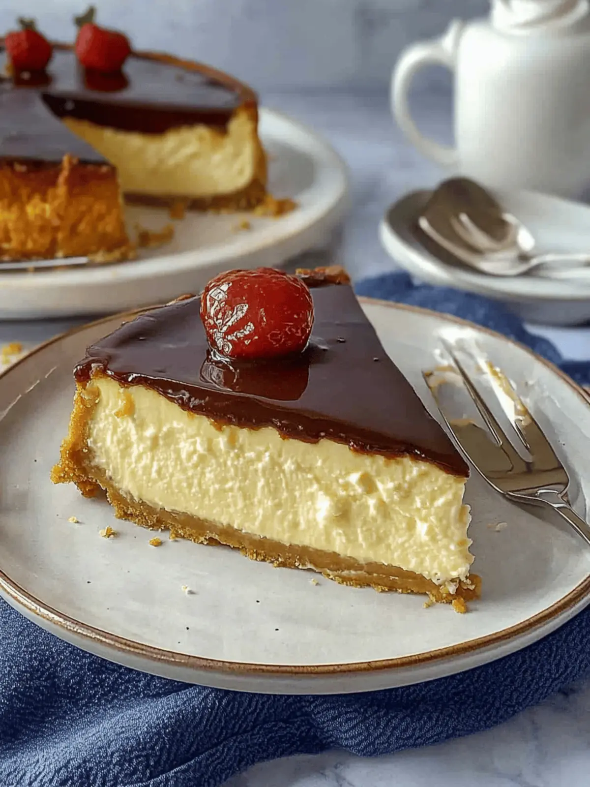 Creamy New York Style Baked Cheesecake with Chocolate Bliss 4 New York Style Baked Cheesecake