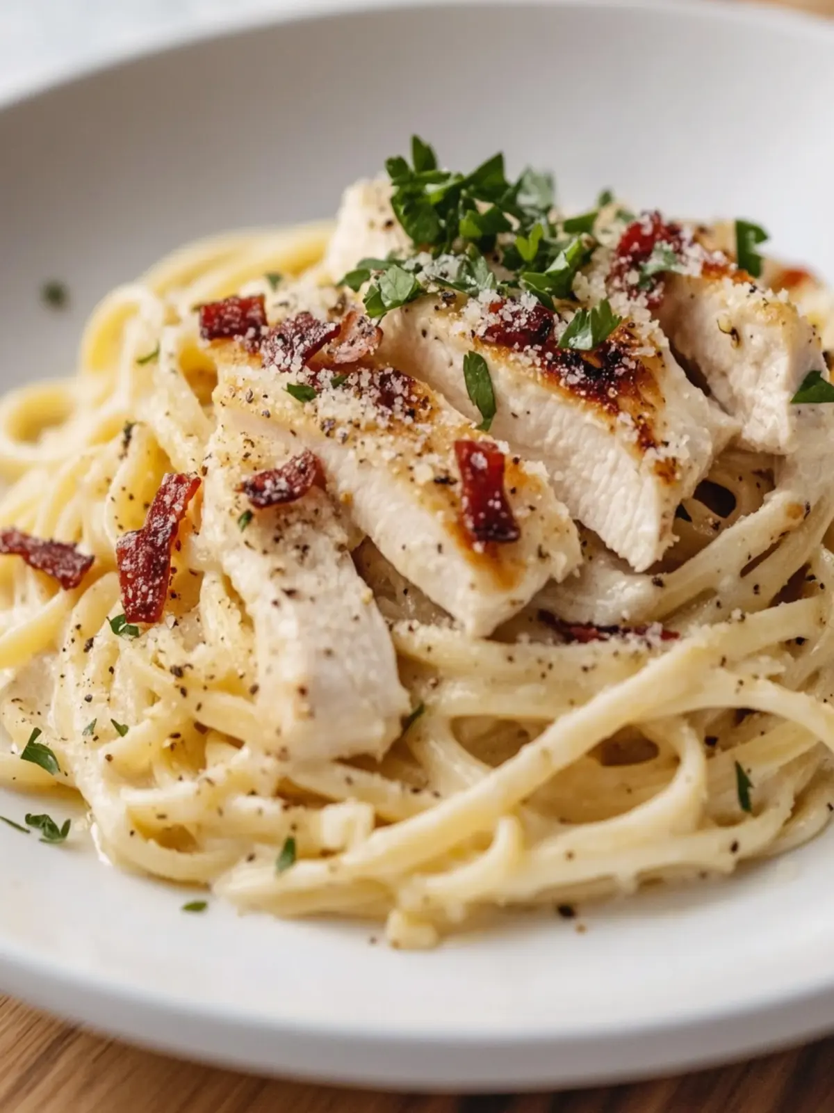 Delicious Chicken Carbonara with Turkey Bacon Twist 2 Chicken Carbonara